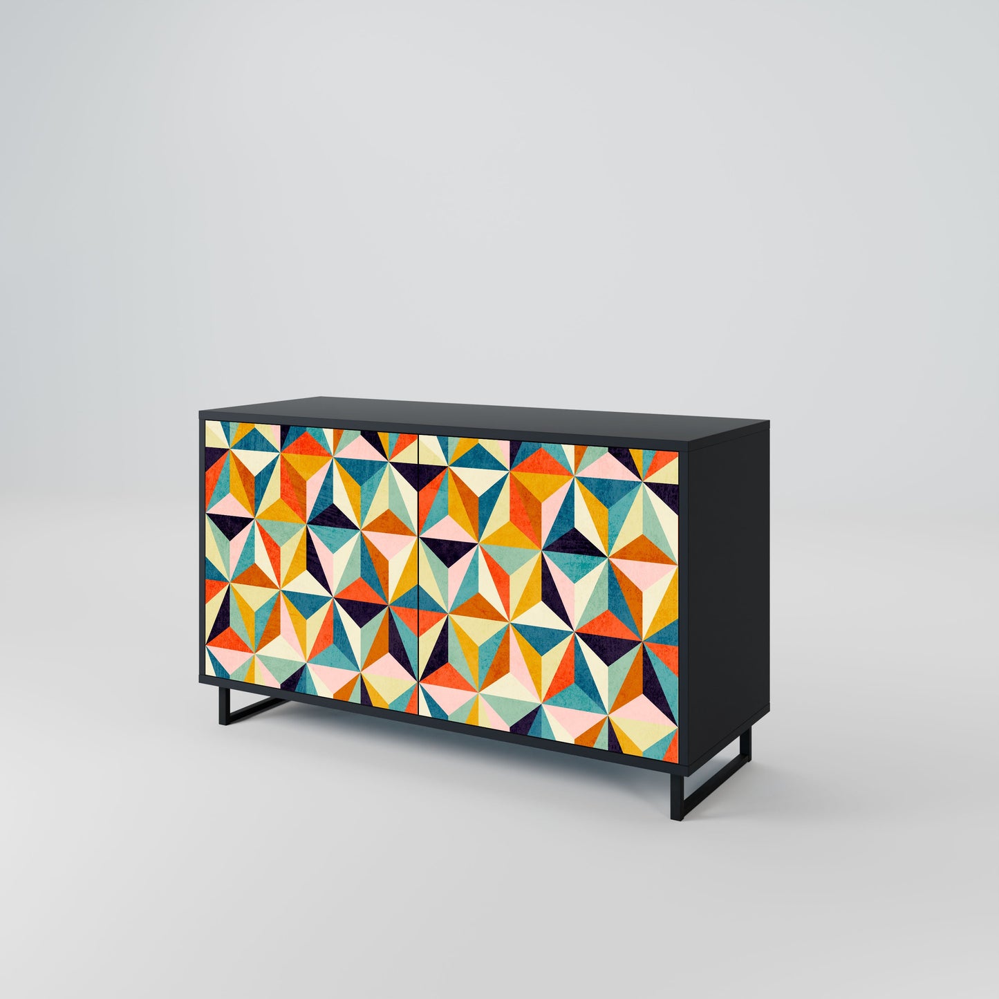 Credenza TESSELATE TREASURES a 2 ante in finitura nera
