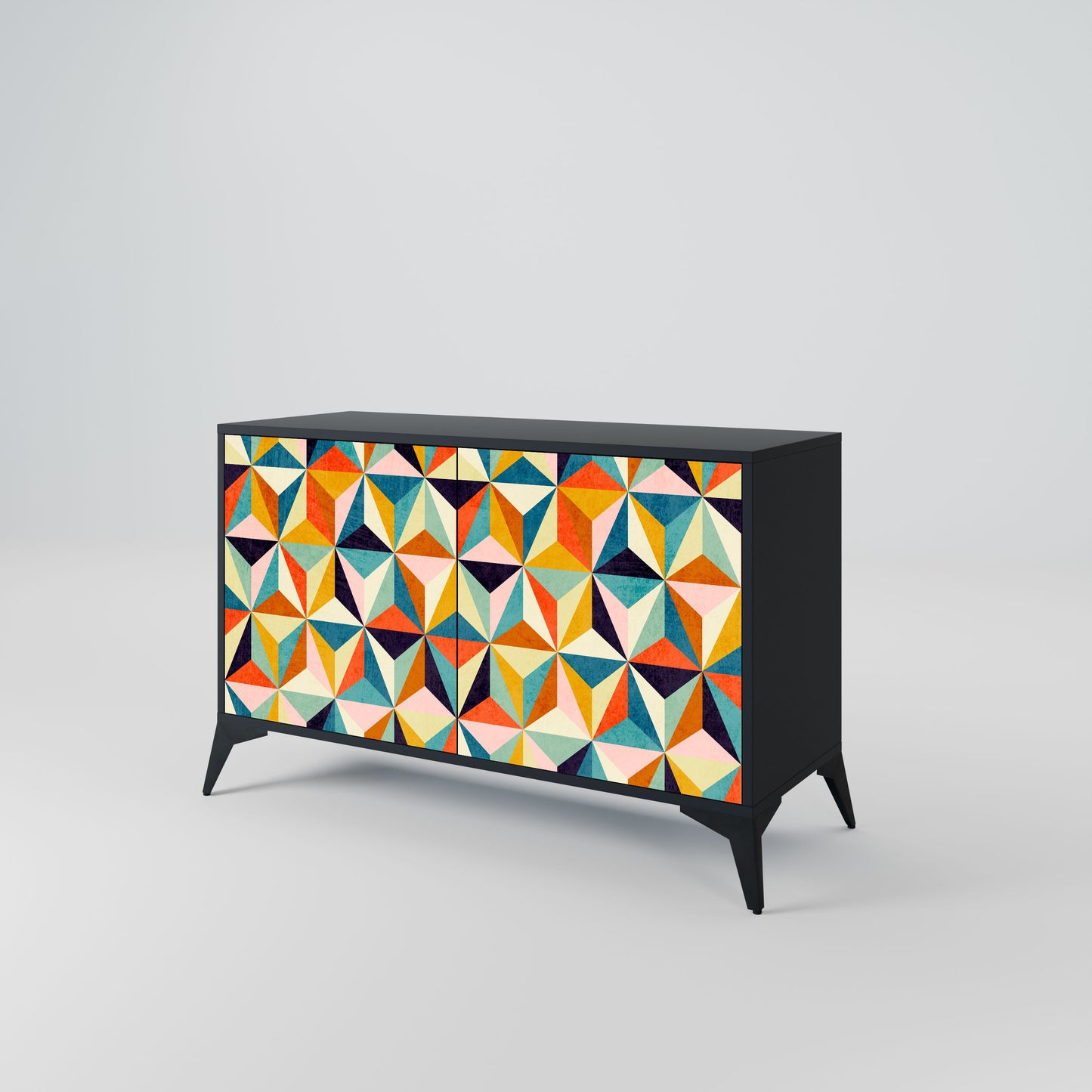 Credenza TESSELATE TREASURES a 2 ante in finitura nera