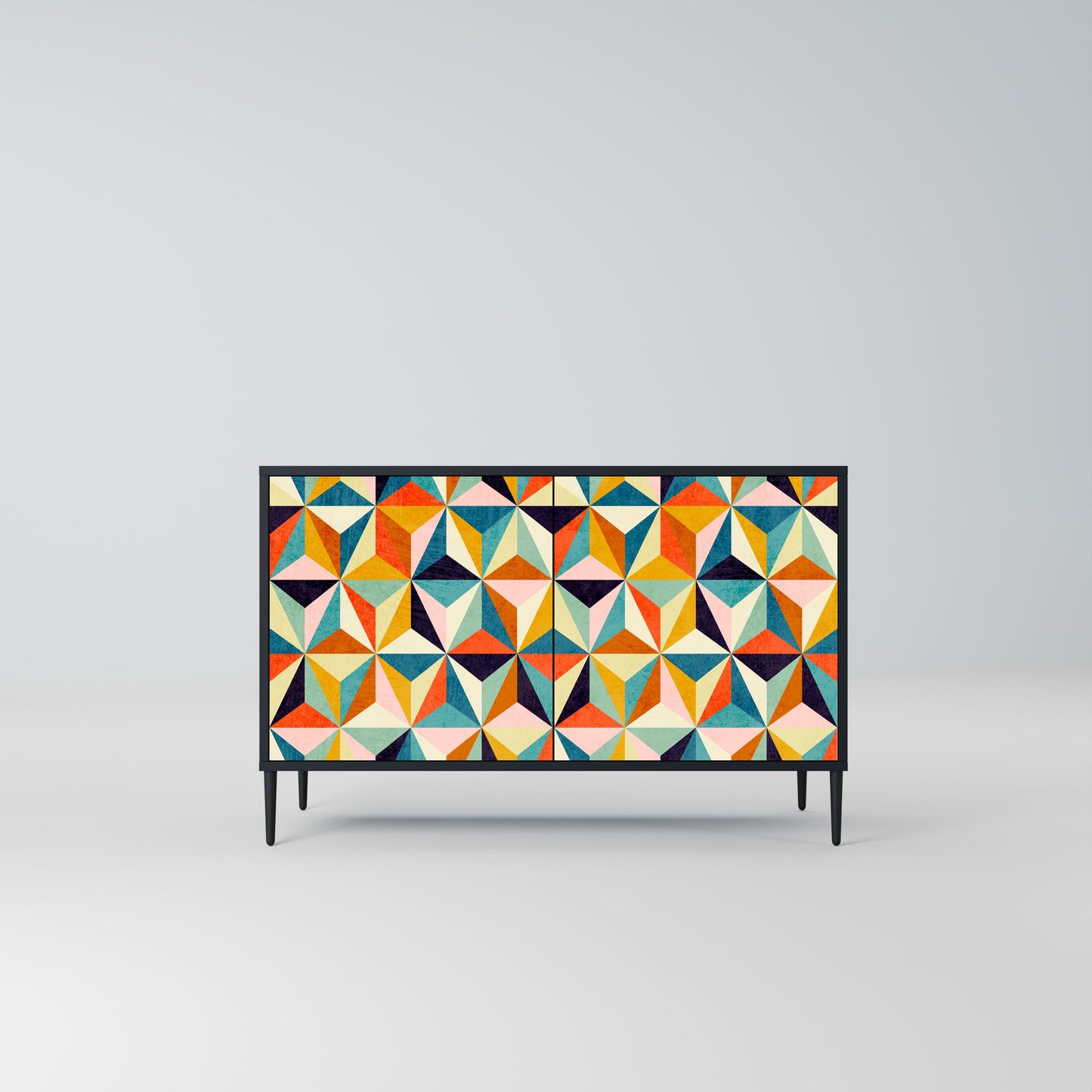 Credenza TESSELATE TREASURES a 2 ante in finitura nera