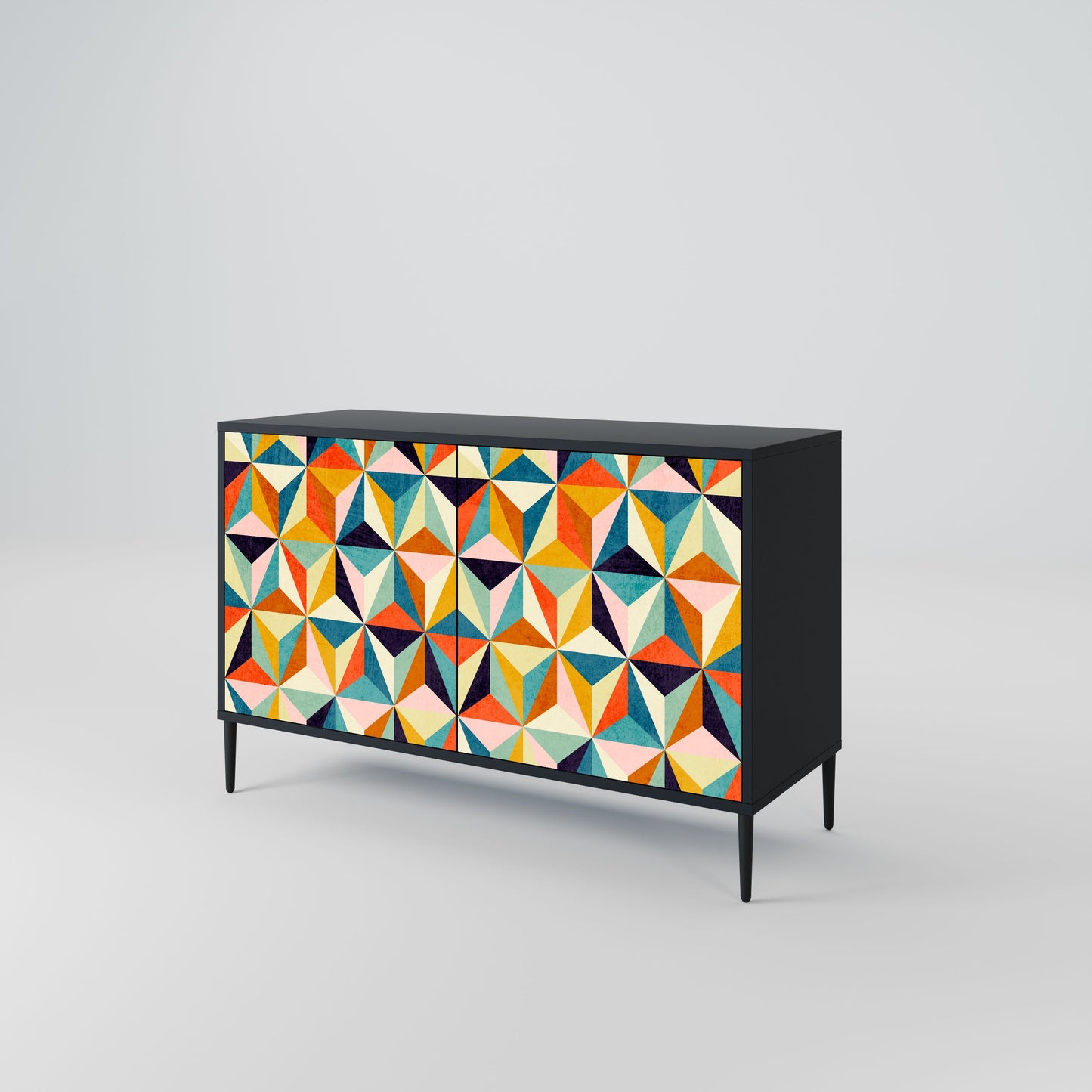 Credenza TESSELATE TREASURES a 2 ante in finitura nera
