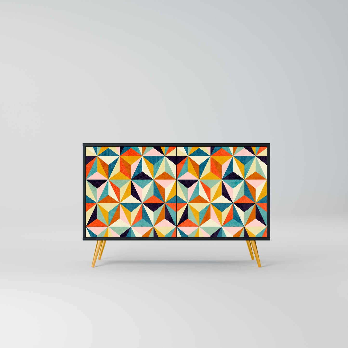 Credenza TESSELATE TREASURES a 2 ante in finitura nera