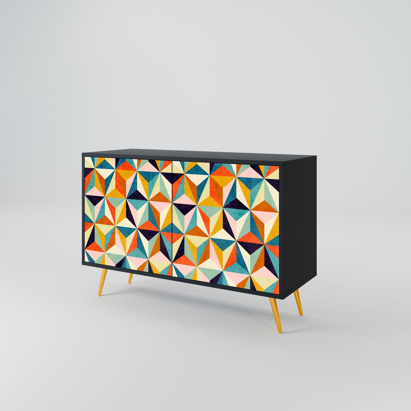 Credenza TESSELATE TREASURES a 2 ante in finitura nera