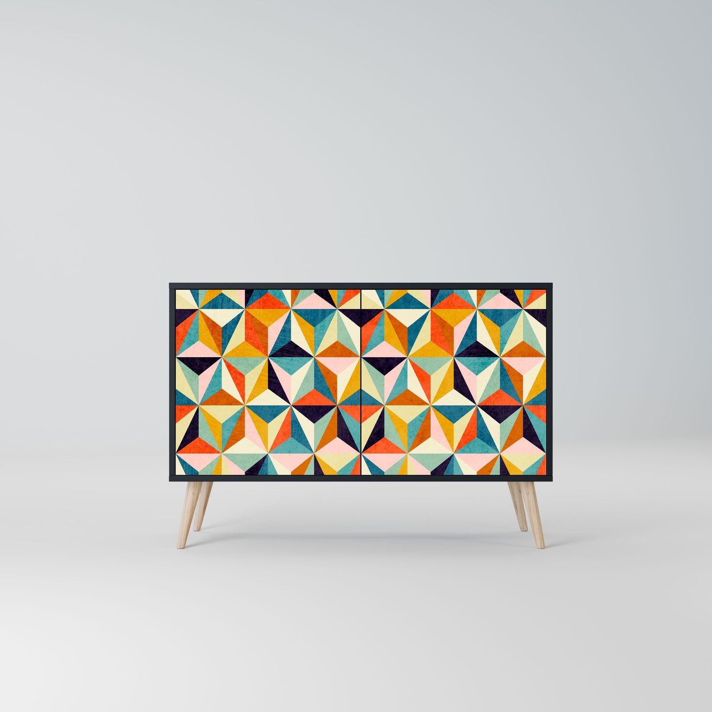 Credenza TESSELATE TREASURES a 2 ante in finitura nera