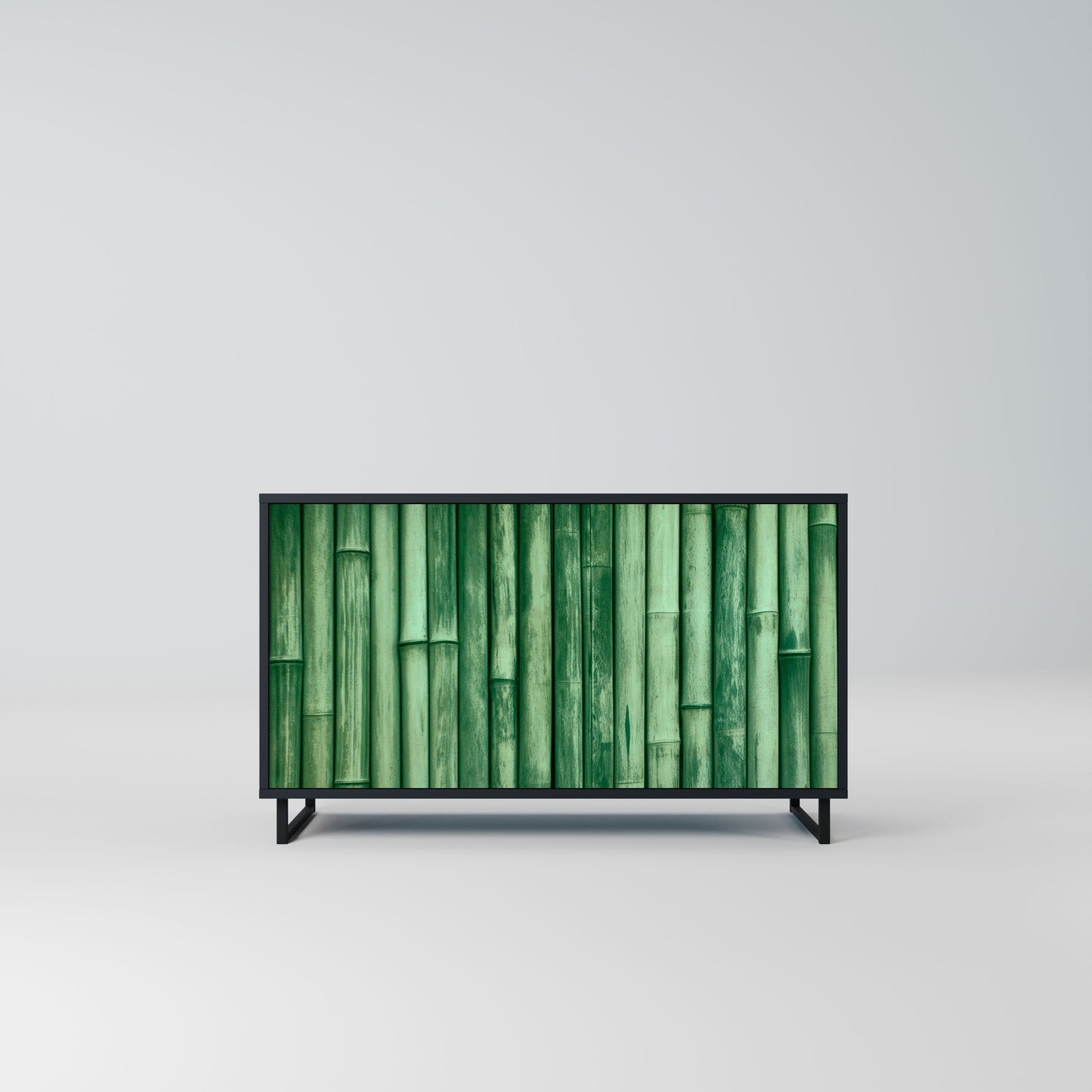 Credenza a 2 ante NATURAL GREEN in finitura nera