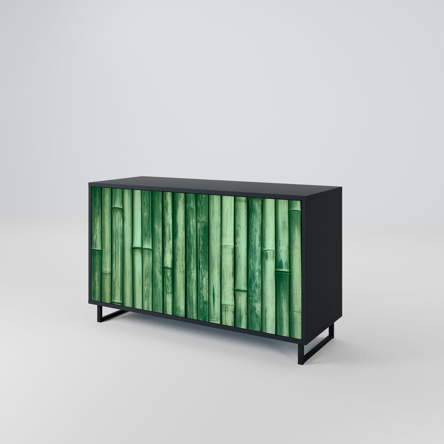 Credenza a 2 ante NATURAL GREEN in finitura nera