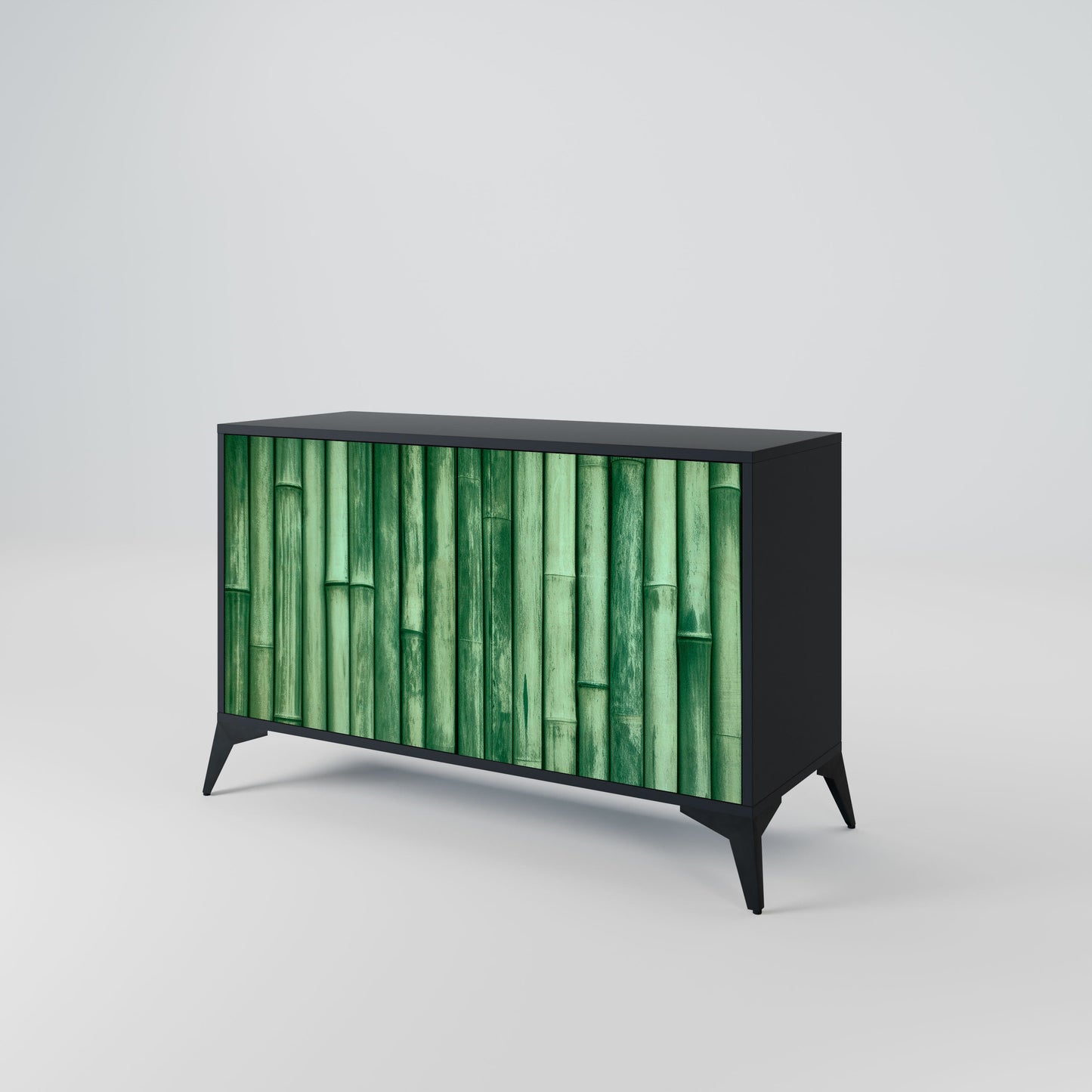 Credenza a 2 ante NATURAL GREEN in finitura nera