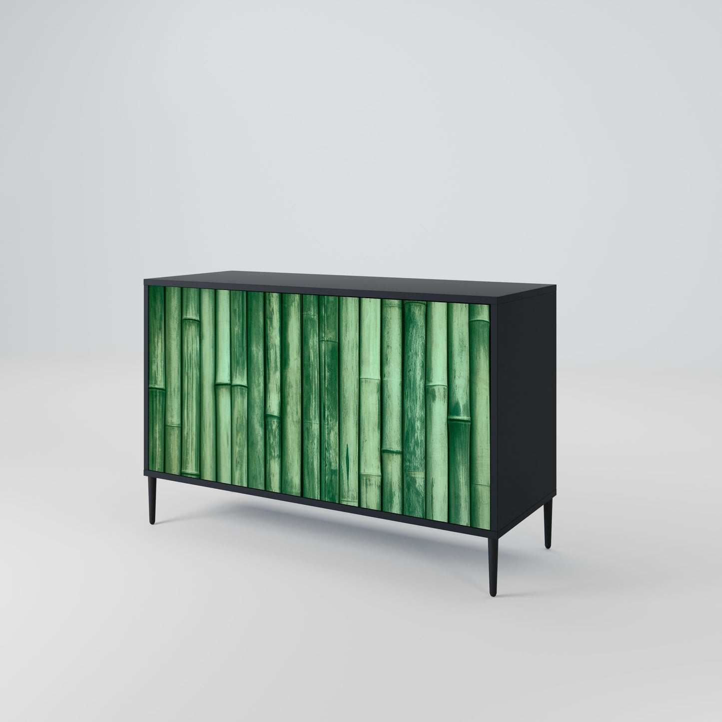 Credenza a 2 ante NATURAL GREEN in finitura nera