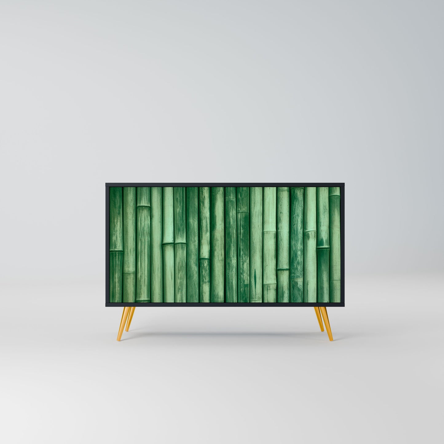 Credenza a 2 ante NATURAL GREEN in finitura nera