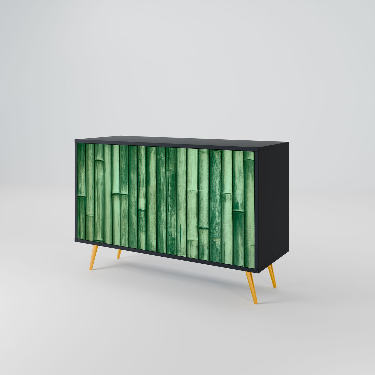 Credenza a 2 ante NATURAL GREEN in finitura nera