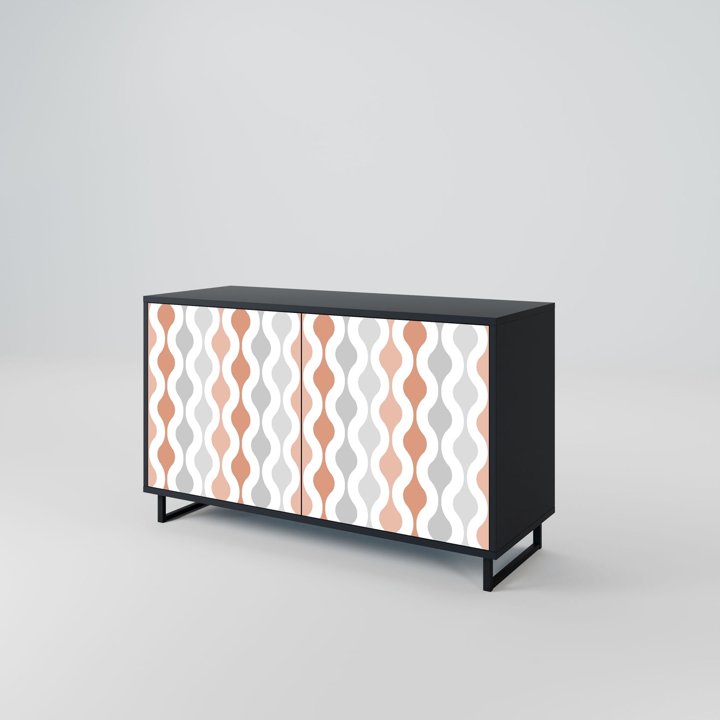 Credenza HAZY NOSTALGIA a 2 ante in finitura nera