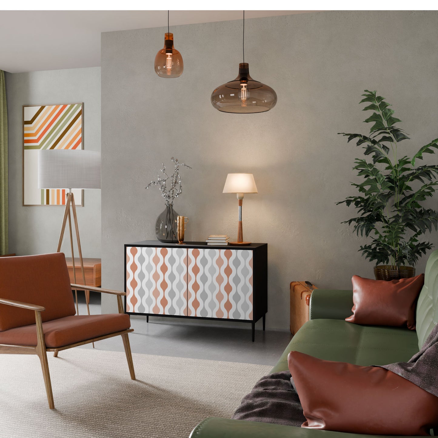 Credenza HAZY NOSTALGIA a 2 ante in finitura nera