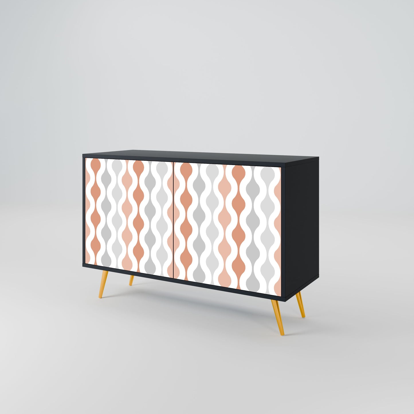 Credenza HAZY NOSTALGIA a 2 ante in finitura nera