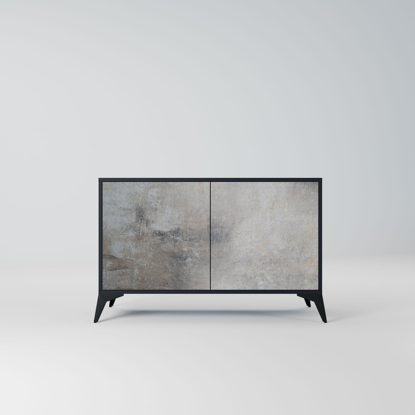 Credenza a 2 ante CONCRETE WALL in finitura nera