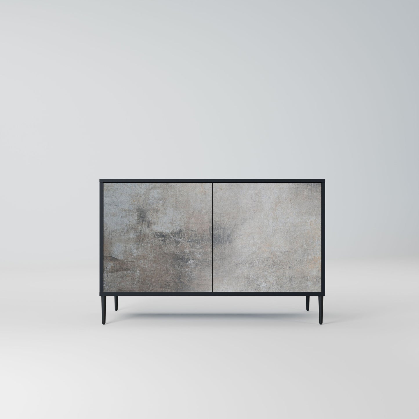 Credenza a 2 ante CONCRETE WALL in finitura nera