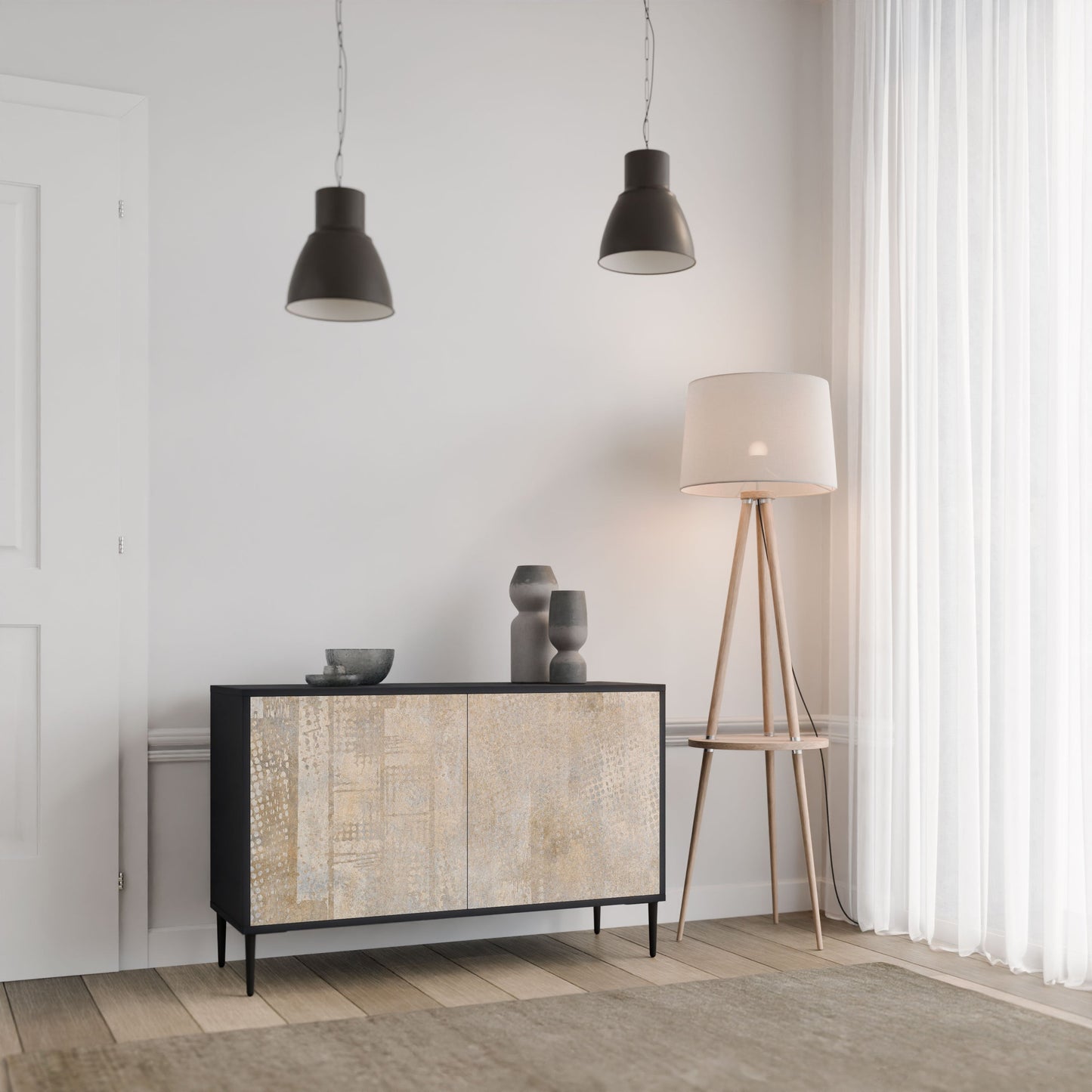 ERRORE SCHERMO Credenza a 2 ante in finitura nera