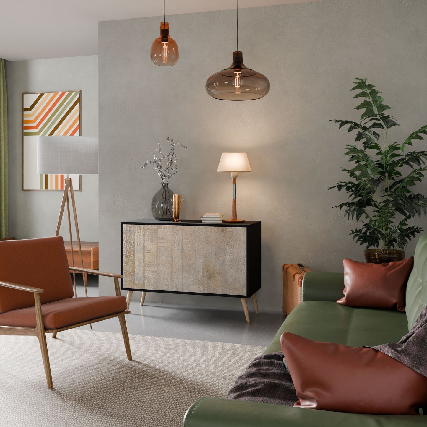 ERRORE SCHERMO Credenza a 2 ante in finitura nera