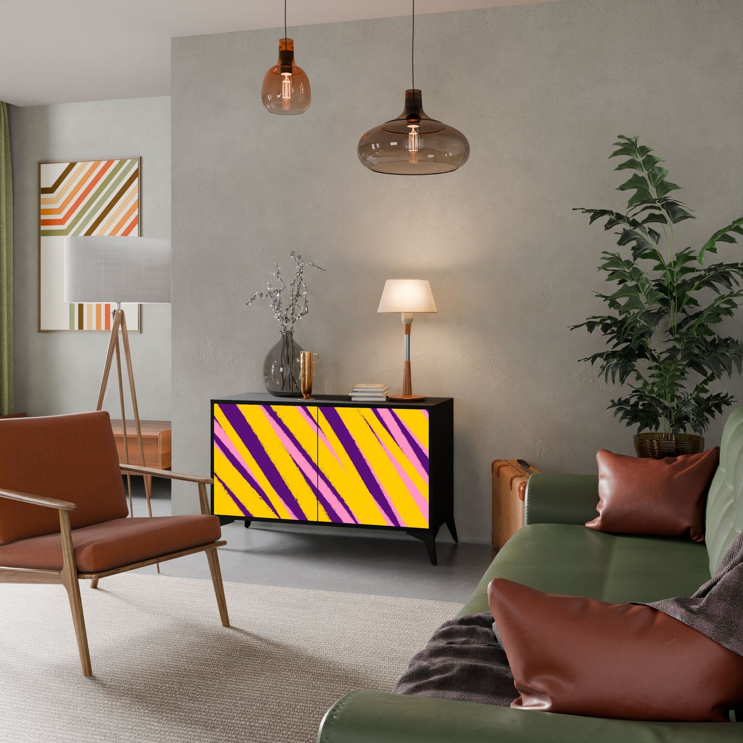 Credenza a 2 ante DREAMS COME TRUE in finitura nera