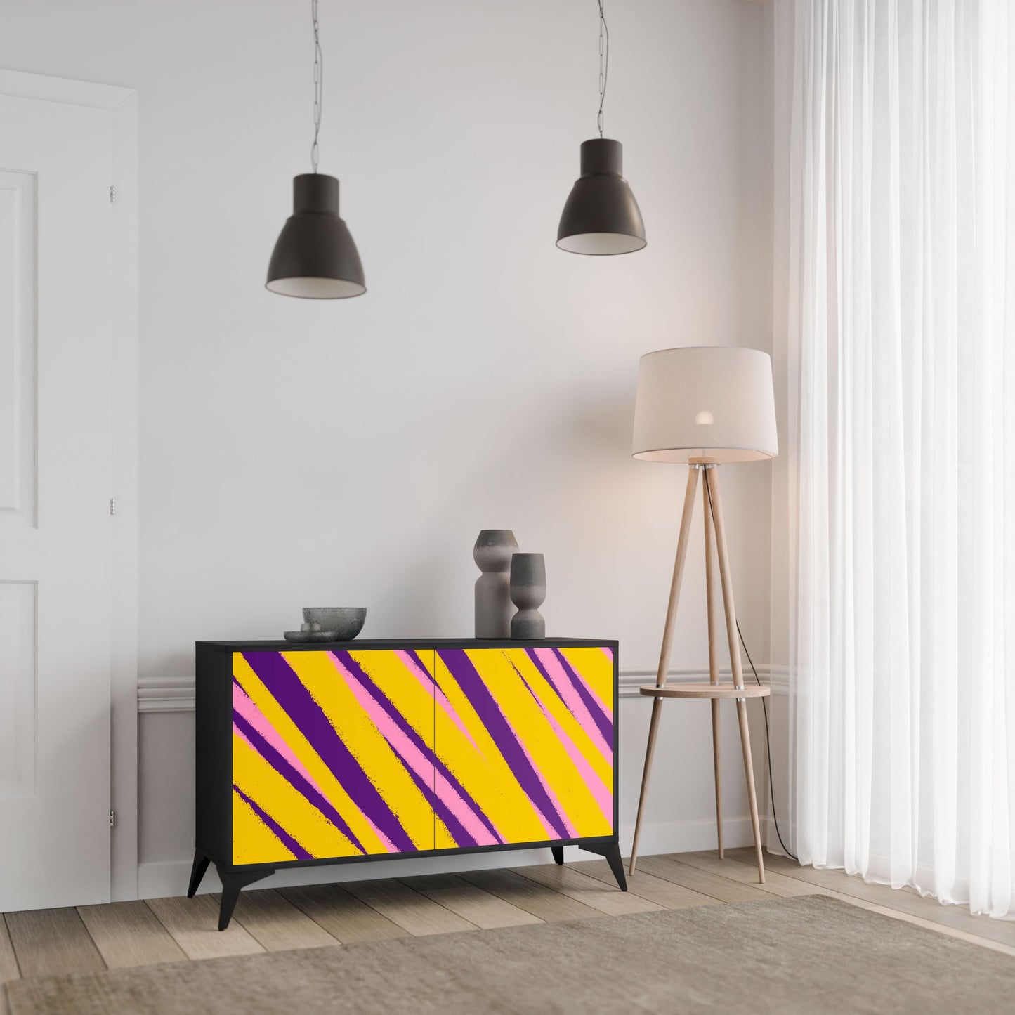 Credenza a 2 ante DREAMS COME TRUE in finitura nera