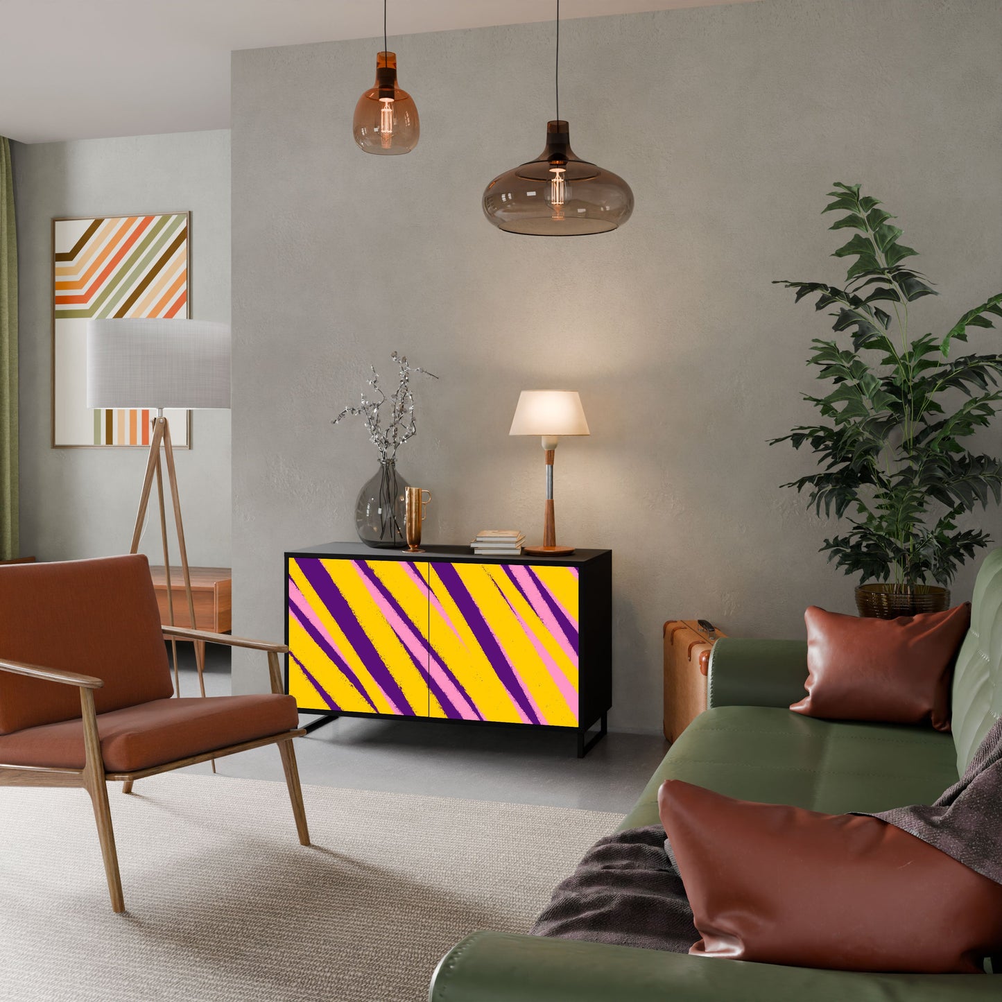 Credenza a 2 ante DREAMS COME TRUE in finitura nera