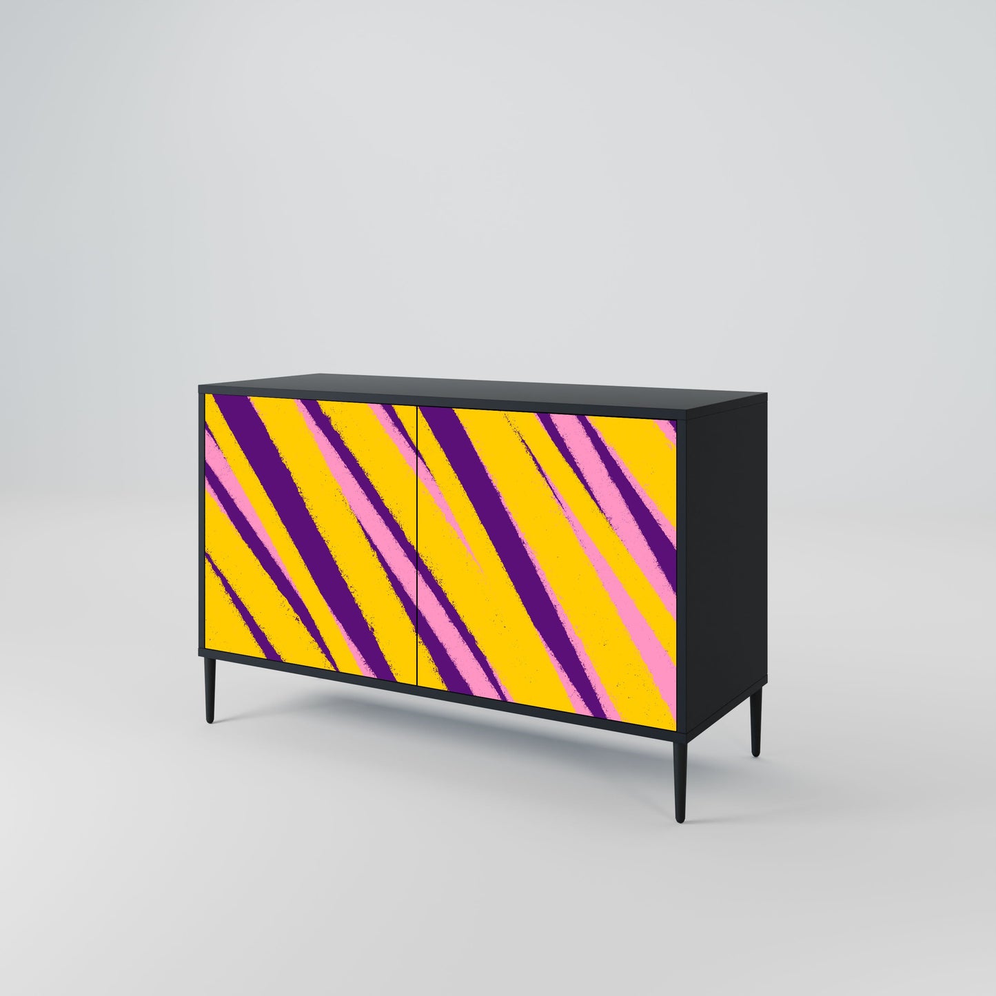 Credenza a 2 ante DREAMS COME TRUE in finitura nera