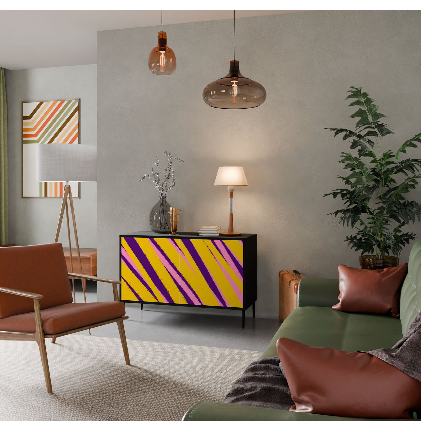Credenza a 2 ante DREAMS COME TRUE in finitura nera