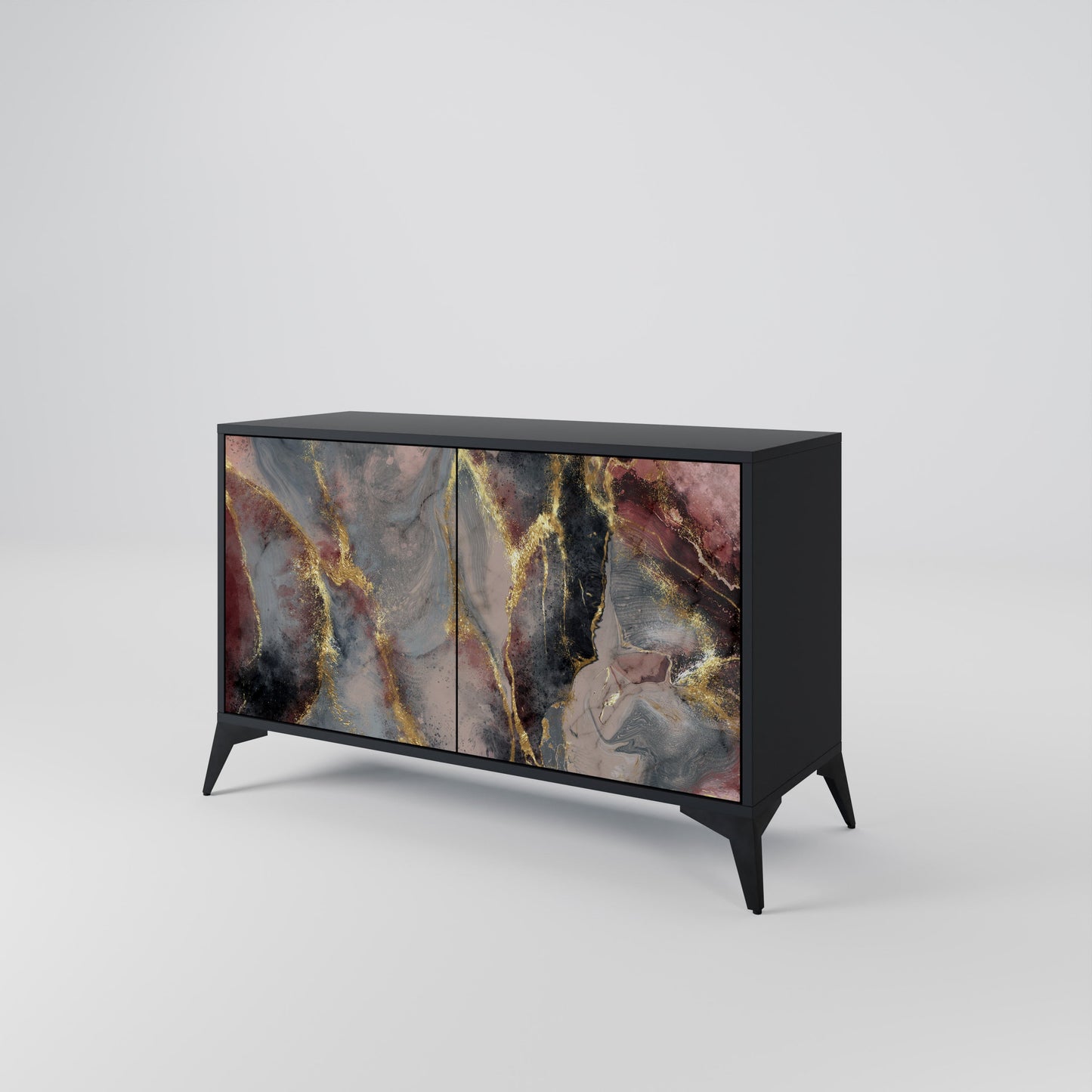 Credenza a 2 ante GOLDEN TIDES in finitura nera