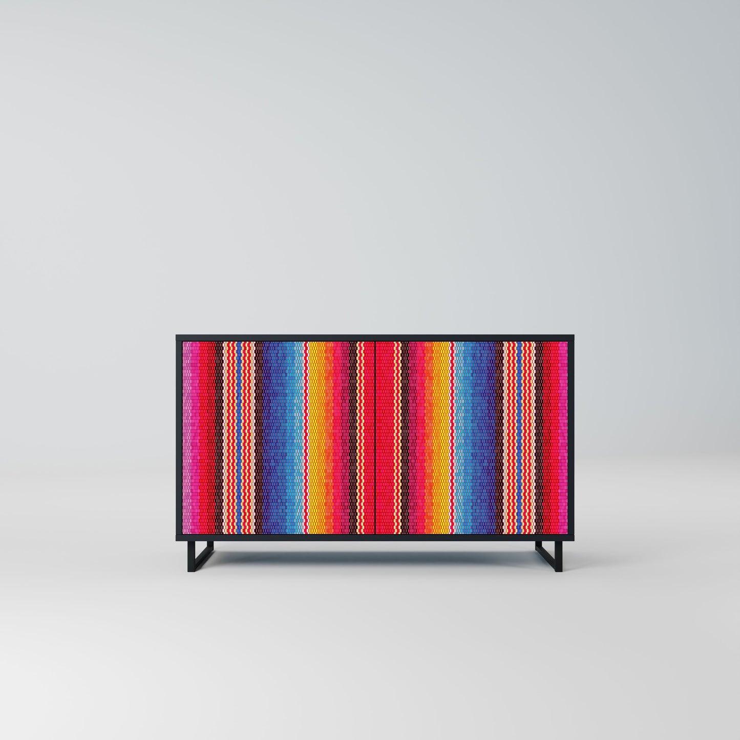 Credenza ETHNIC MEXICAN a 2 ante in finitura nera