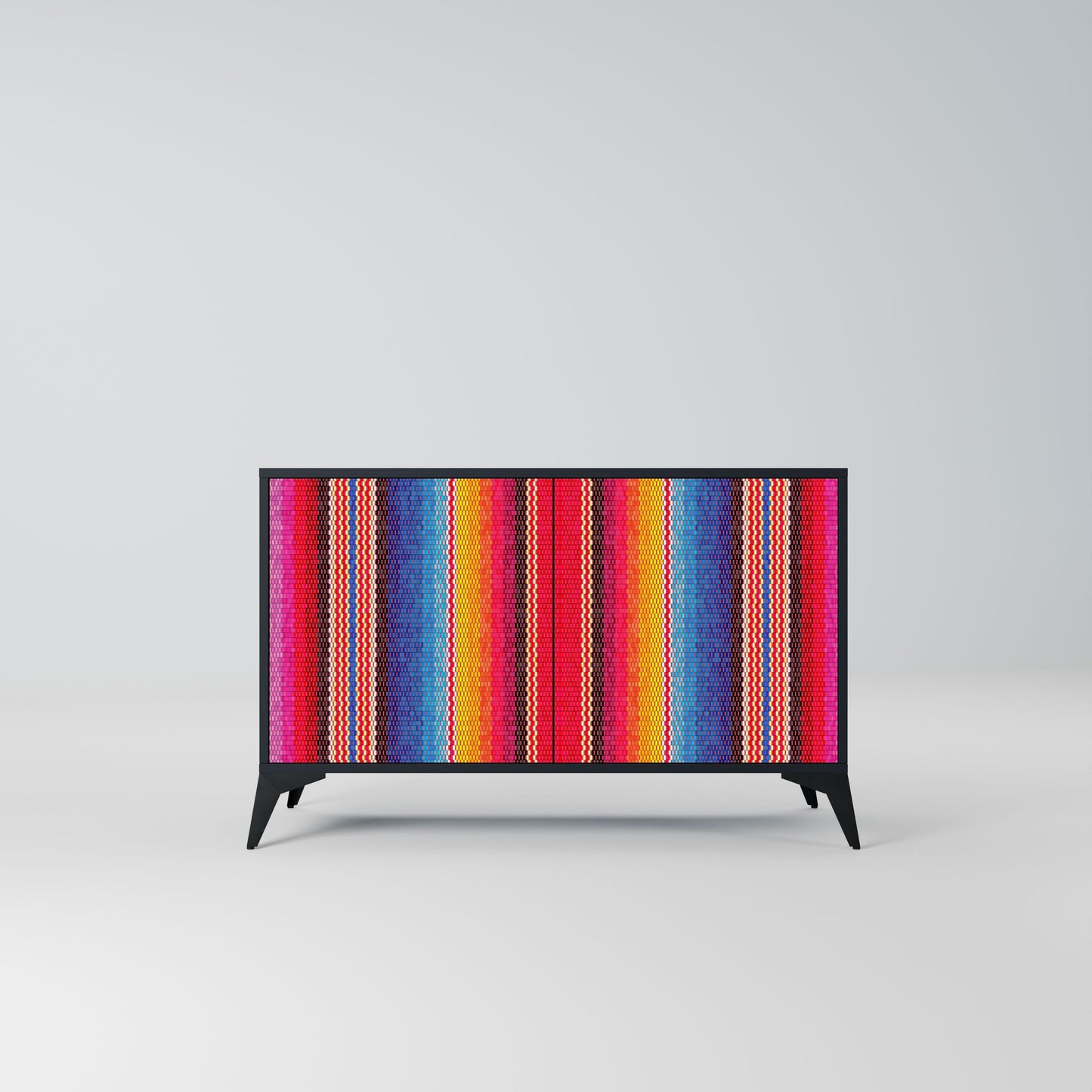 Credenza ETHNIC MEXICAN a 2 ante in finitura nera