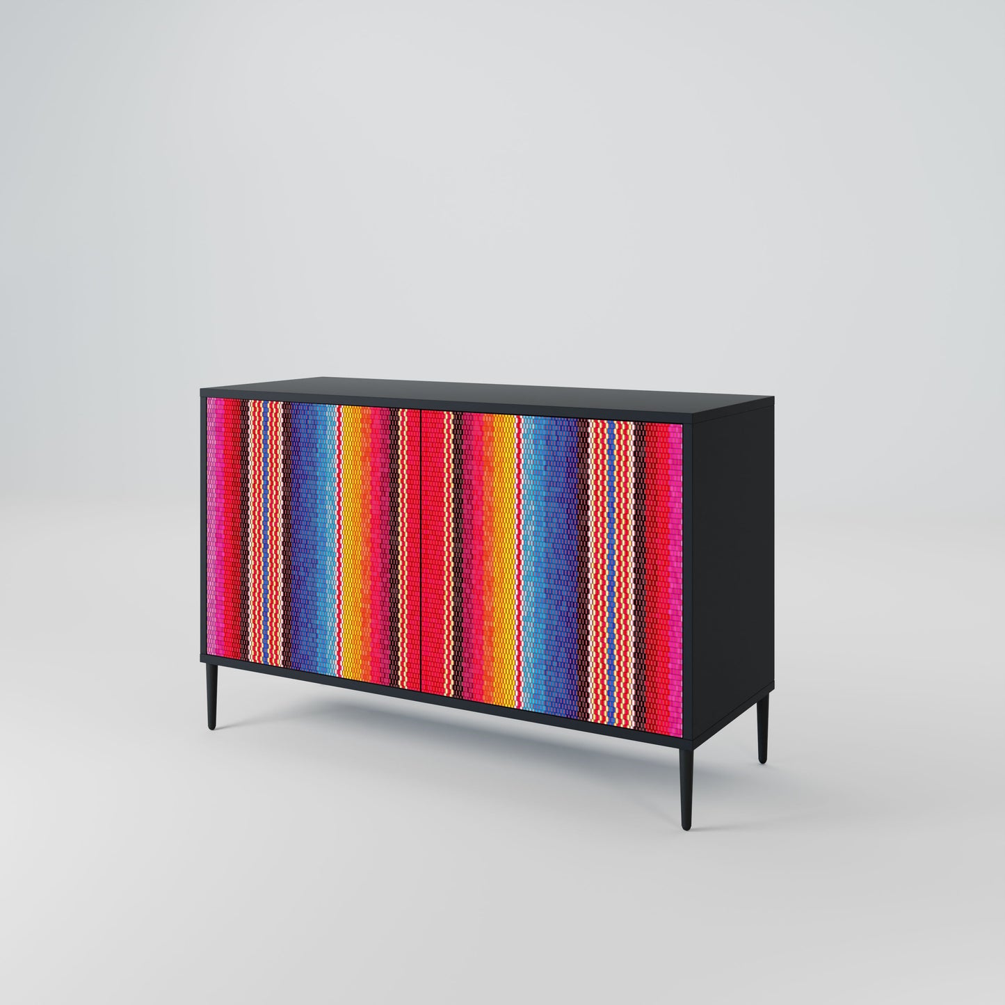 Credenza ETHNIC MEXICAN a 2 ante in finitura nera