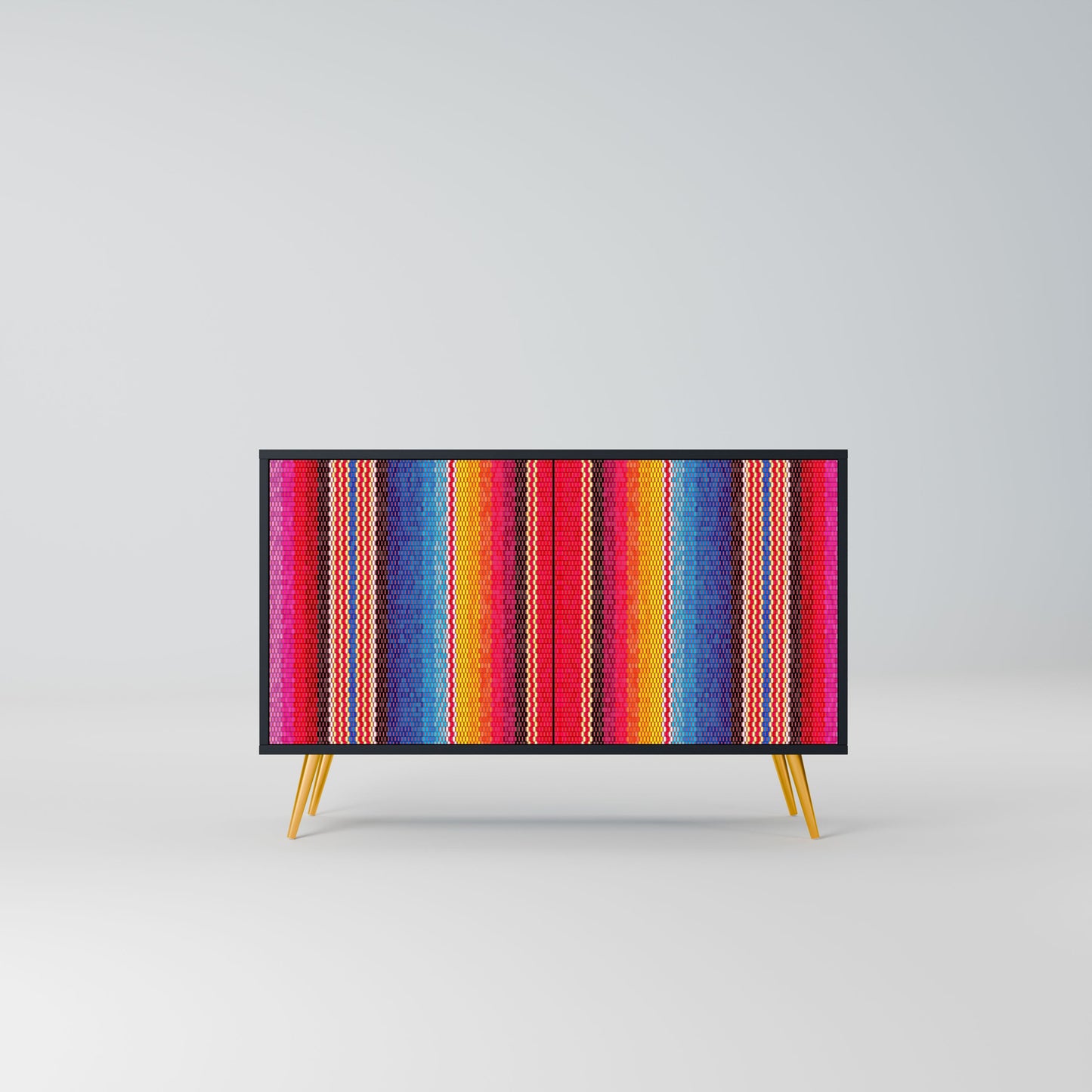 Credenza ETHNIC MEXICAN a 2 ante in finitura nera