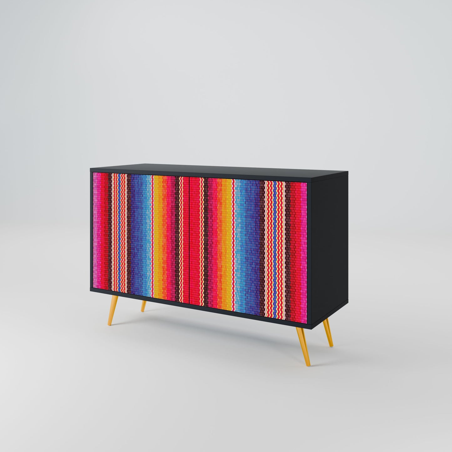 Credenza ETHNIC MEXICAN a 2 ante in finitura nera