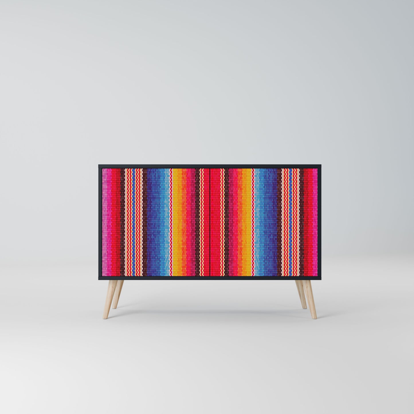 Credenza ETHNIC MEXICAN a 2 ante in finitura nera