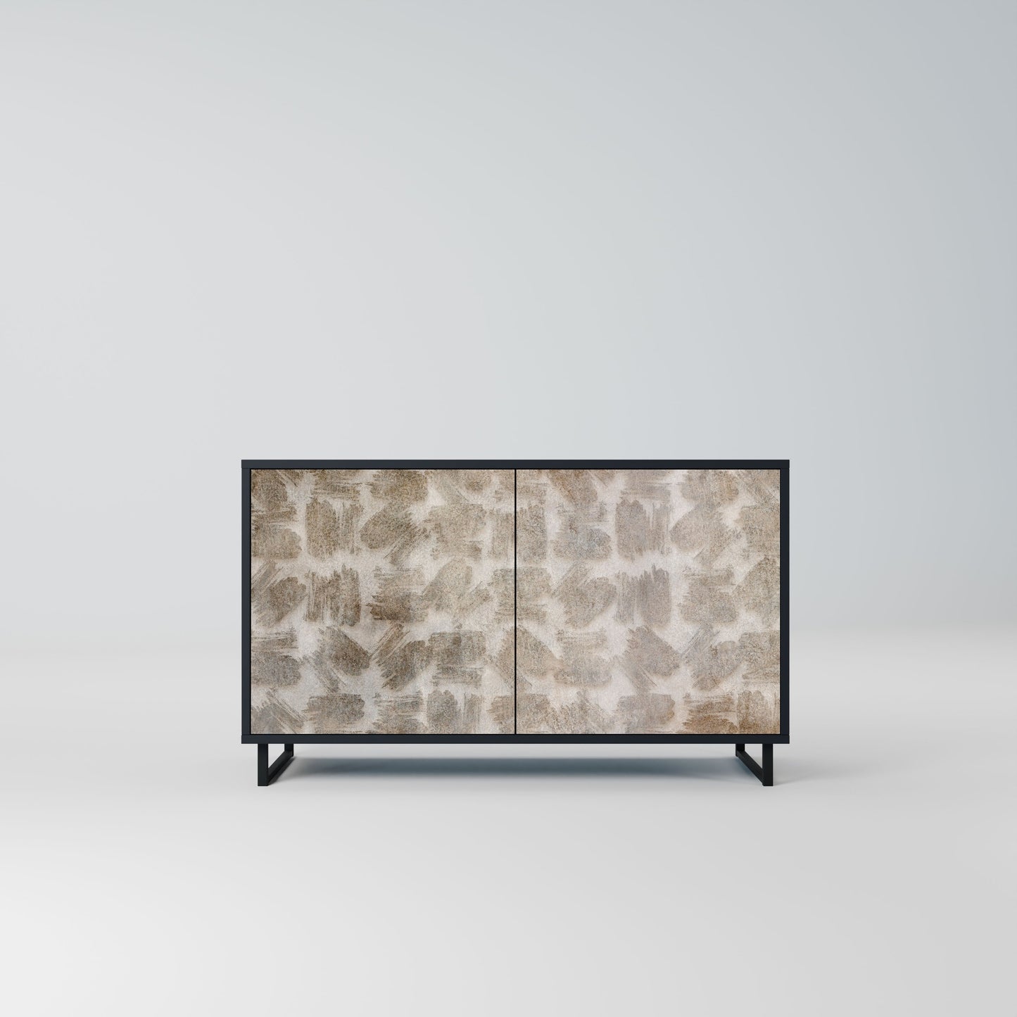 Credenza a 2 ante SLIGHTLY BLURRED in finitura nera
