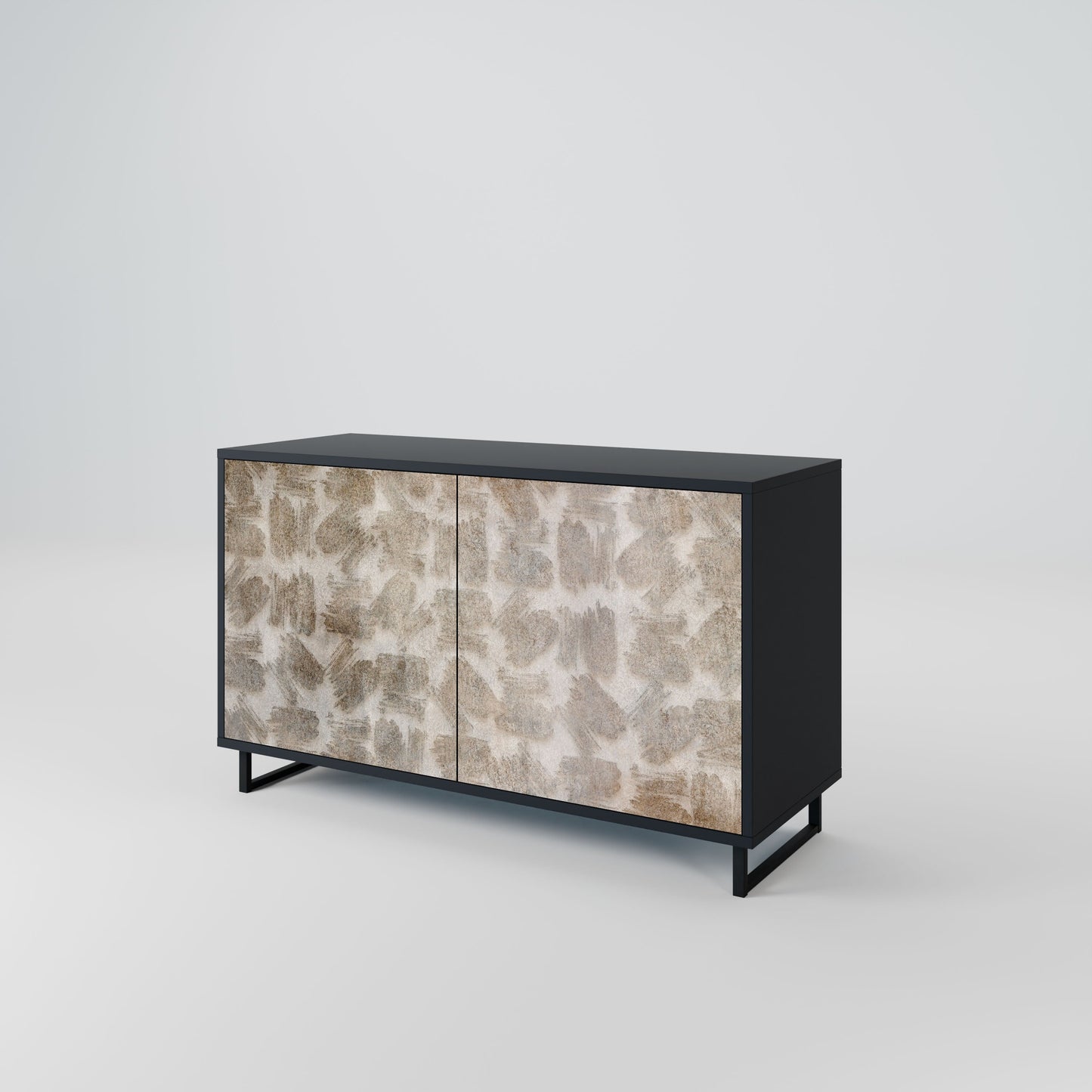 Credenza a 2 ante SLIGHTLY BLURRED in finitura nera