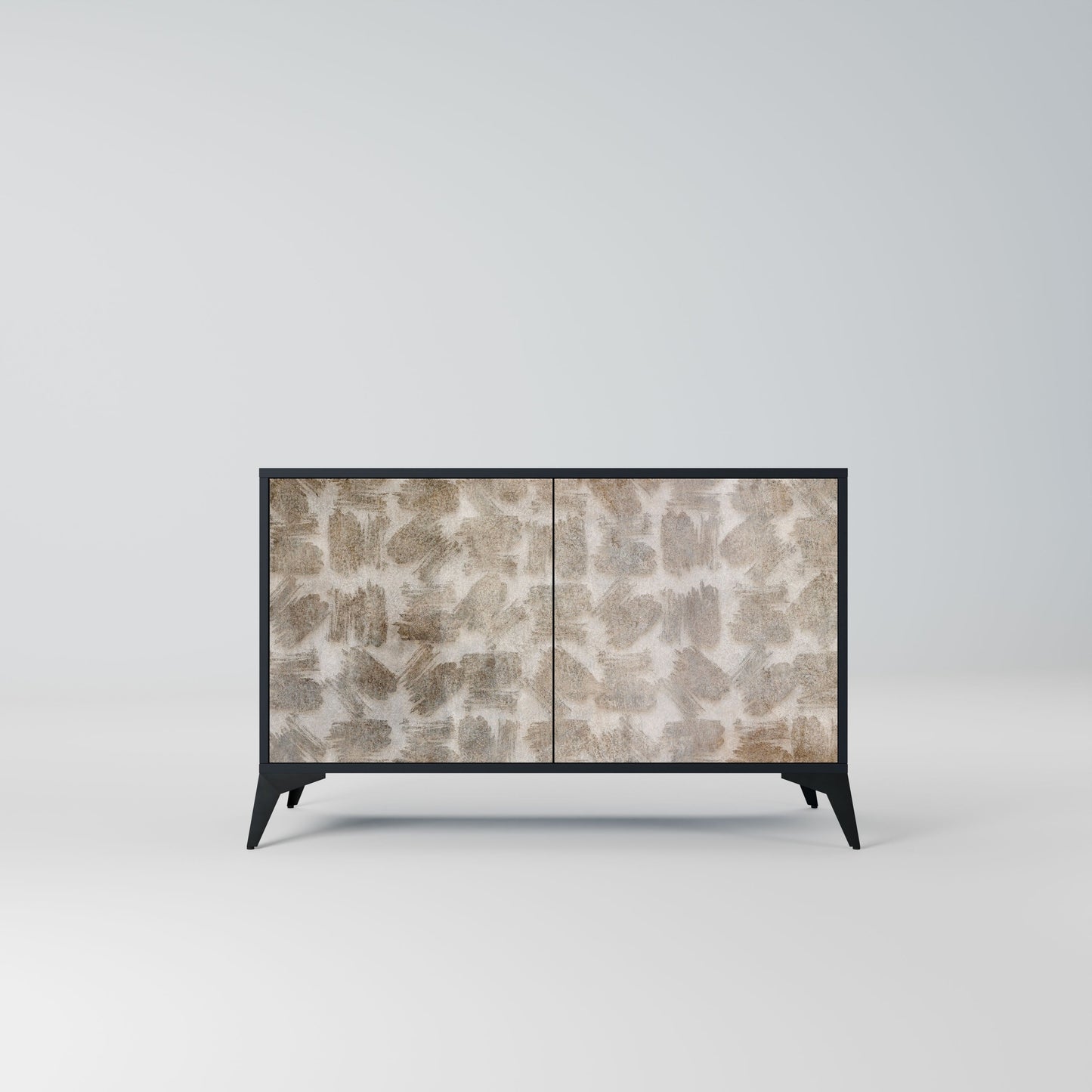 Credenza a 2 ante SLIGHTLY BLURRED in finitura nera