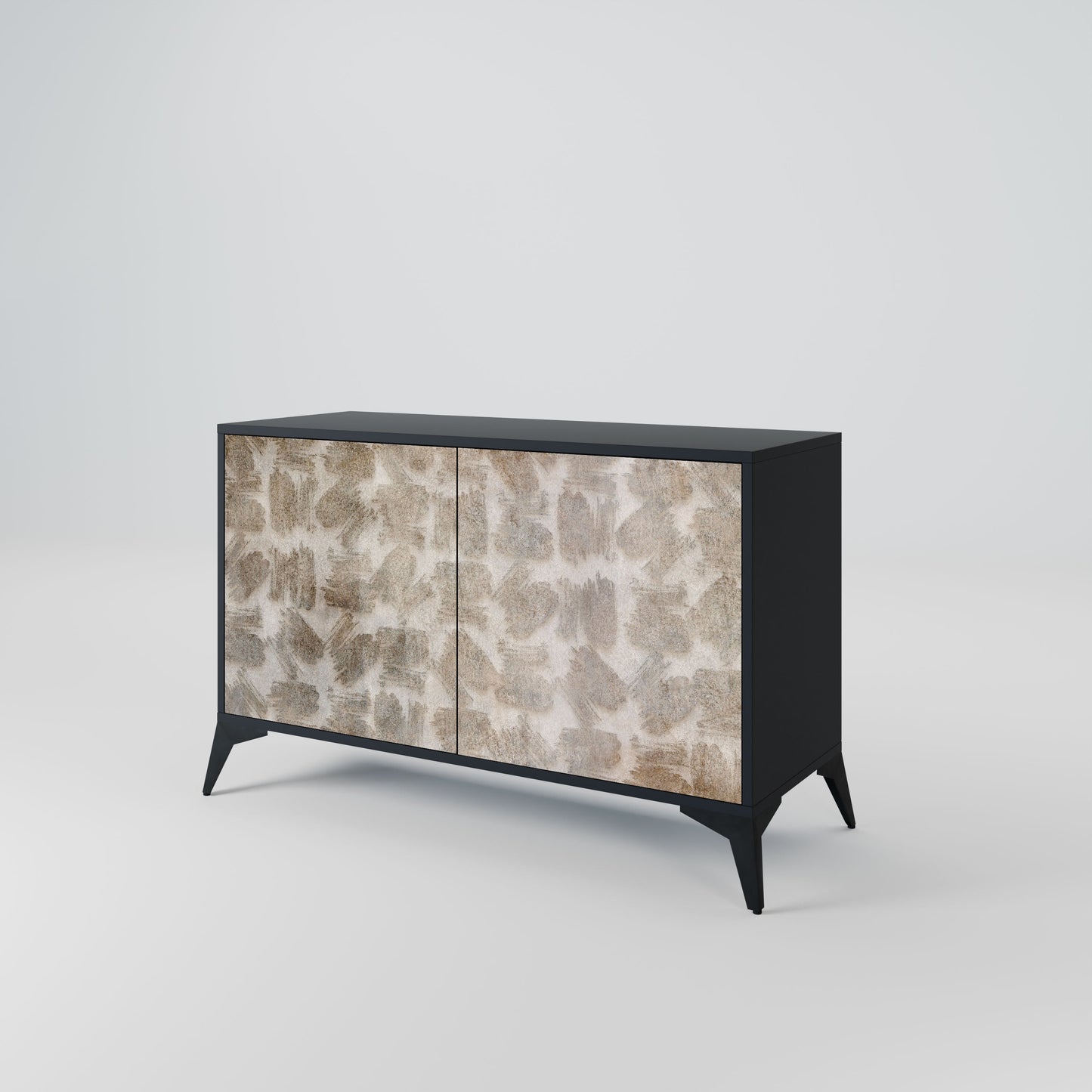 Credenza a 2 ante SLIGHTLY BLURRED in finitura nera