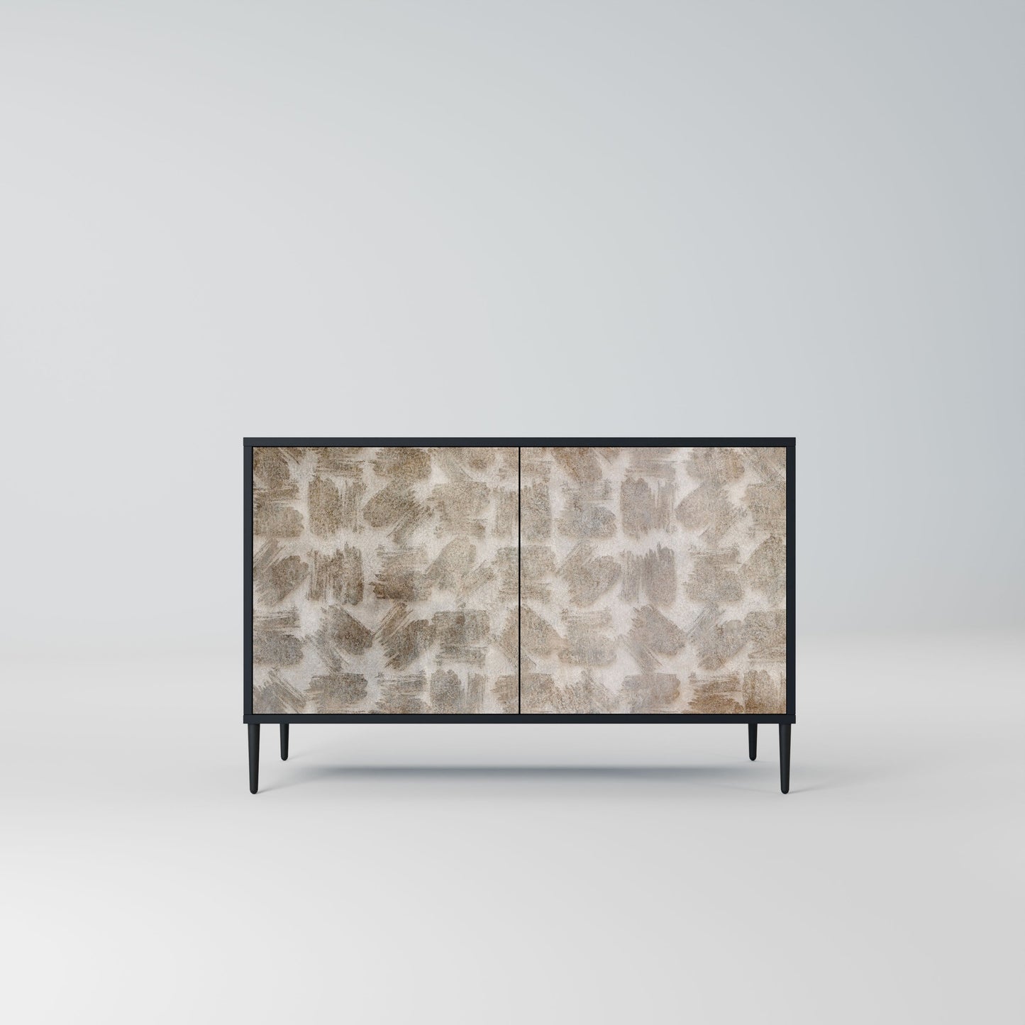 Credenza a 2 ante SLIGHTLY BLURRED in finitura nera
