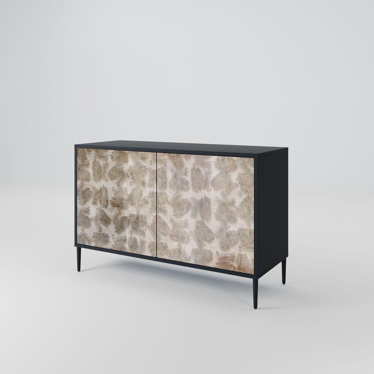Credenza a 2 ante SLIGHTLY BLURRED in finitura nera