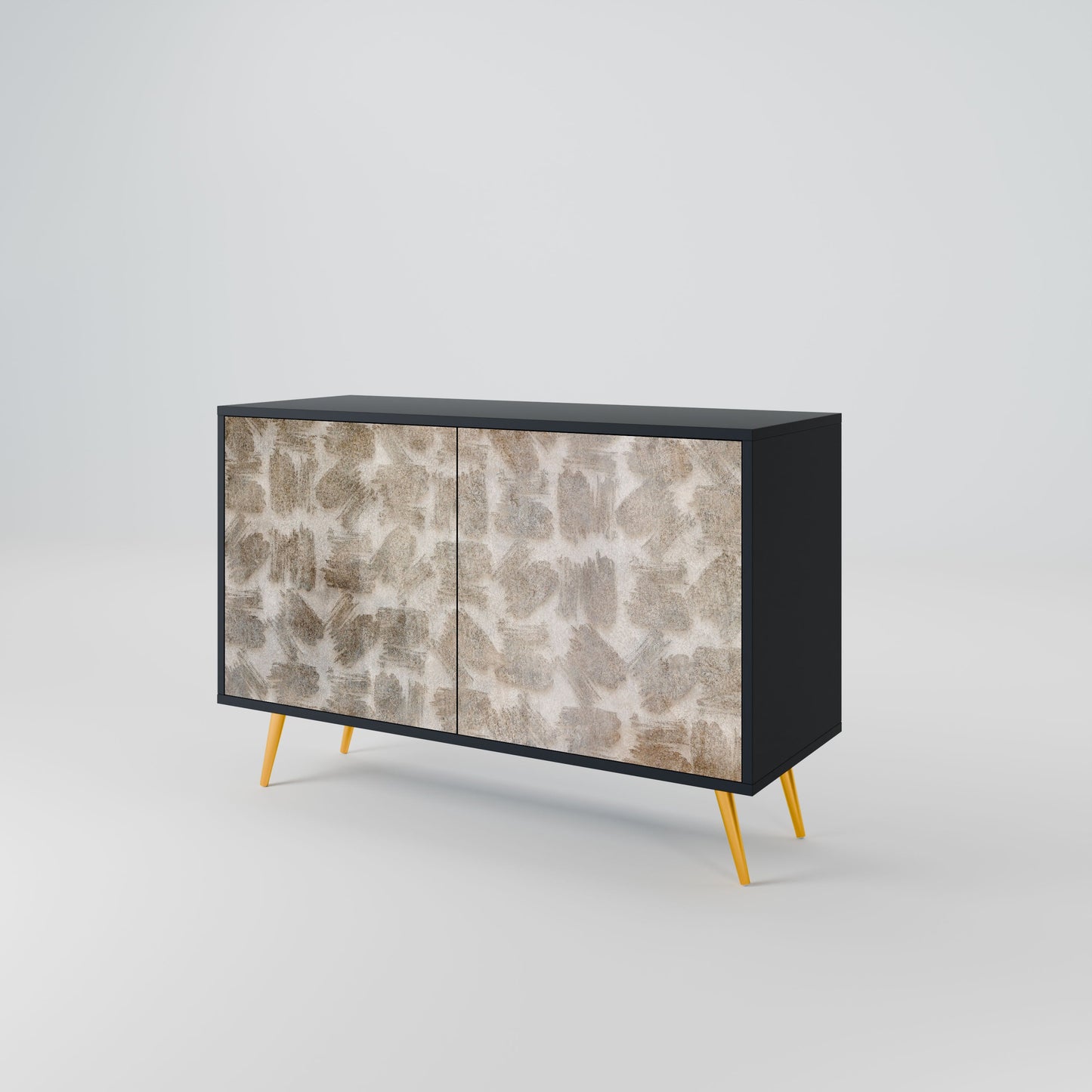 Credenza a 2 ante SLIGHTLY BLURRED in finitura nera