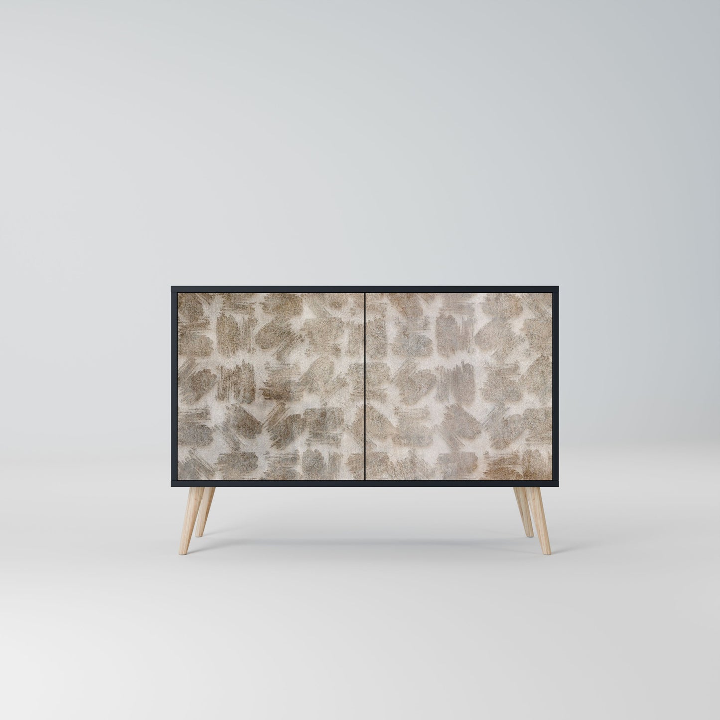 Credenza a 2 ante SLIGHTLY BLURRED in finitura nera