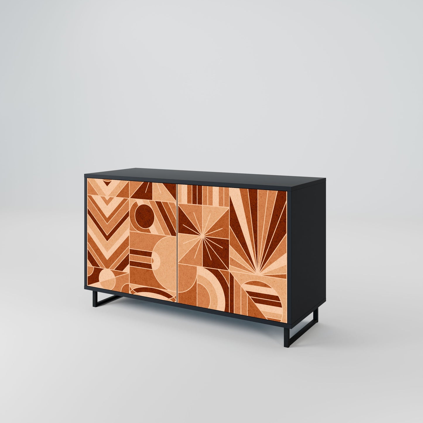 Credenza PRISM MOSAIC a 2 ante in finitura nera