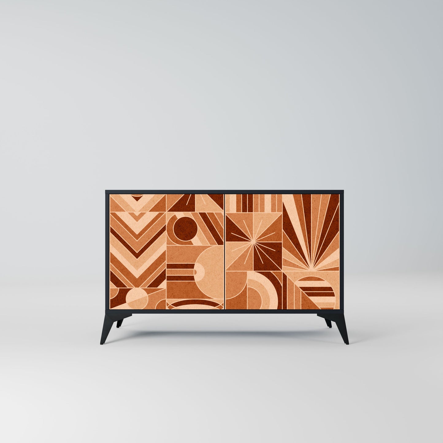 Credenza PRISM MOSAIC a 2 ante in finitura nera