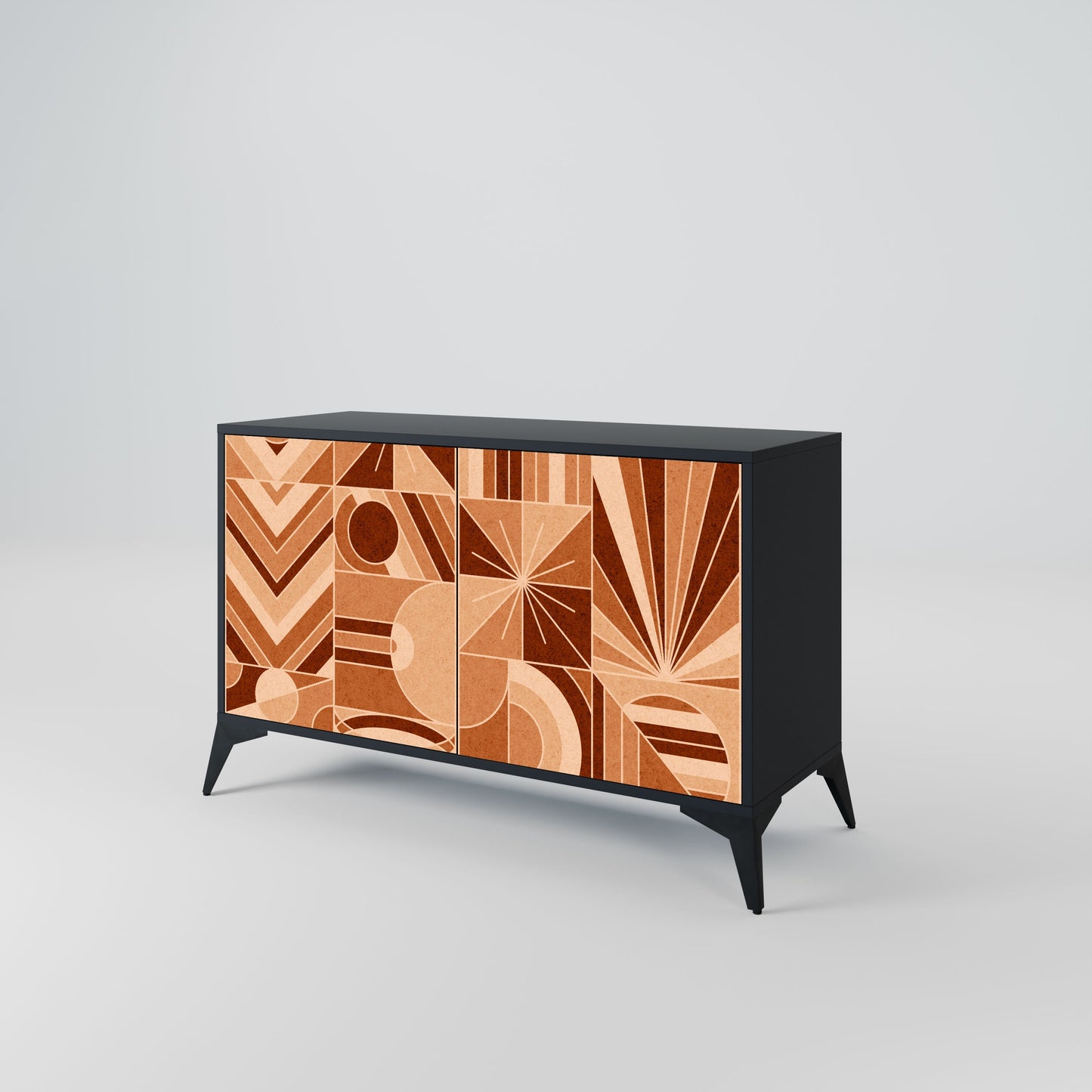 Credenza PRISM MOSAIC a 2 ante in finitura nera