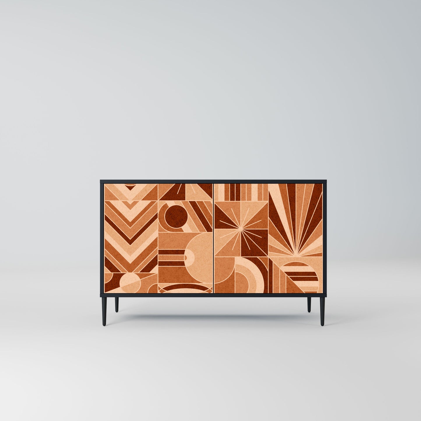 Credenza PRISM MOSAIC a 2 ante in finitura nera