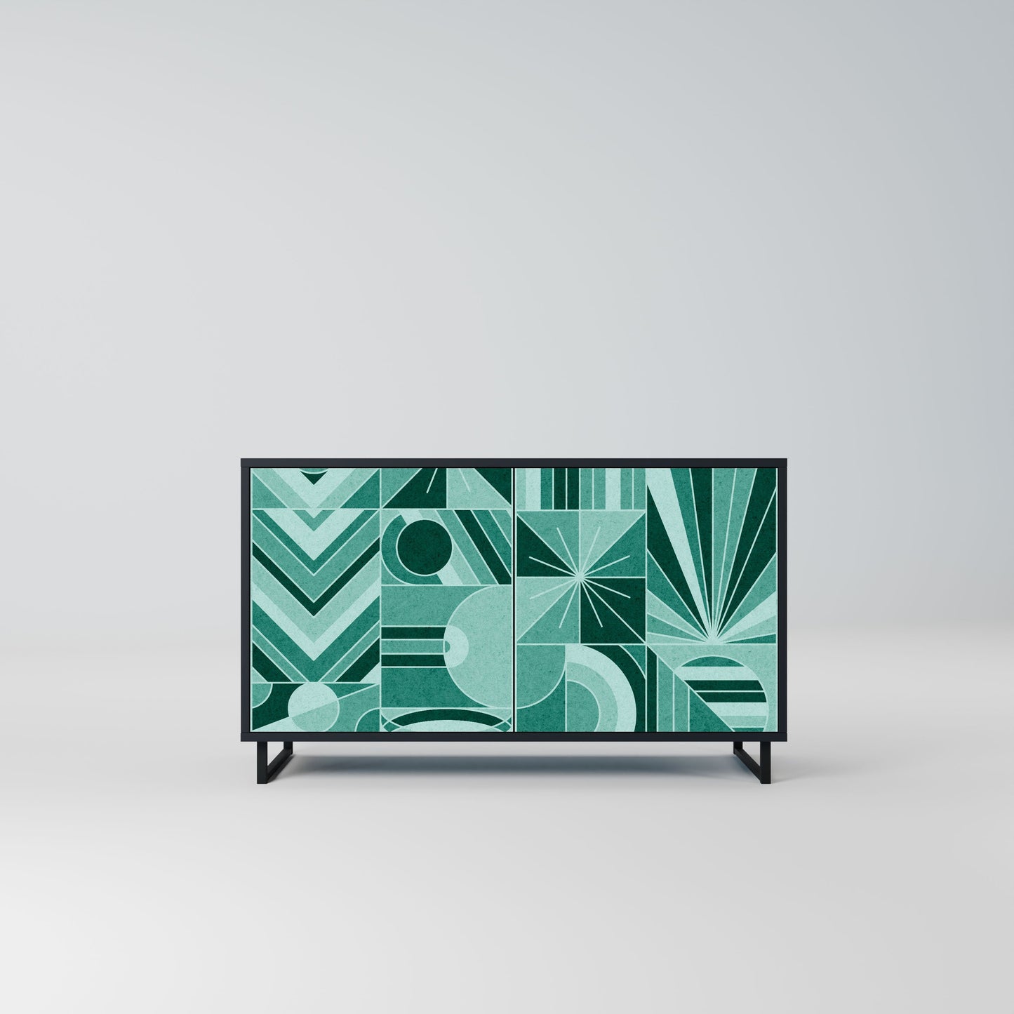 Credenza a 2 ante HARMONIC GRID in finitura nera