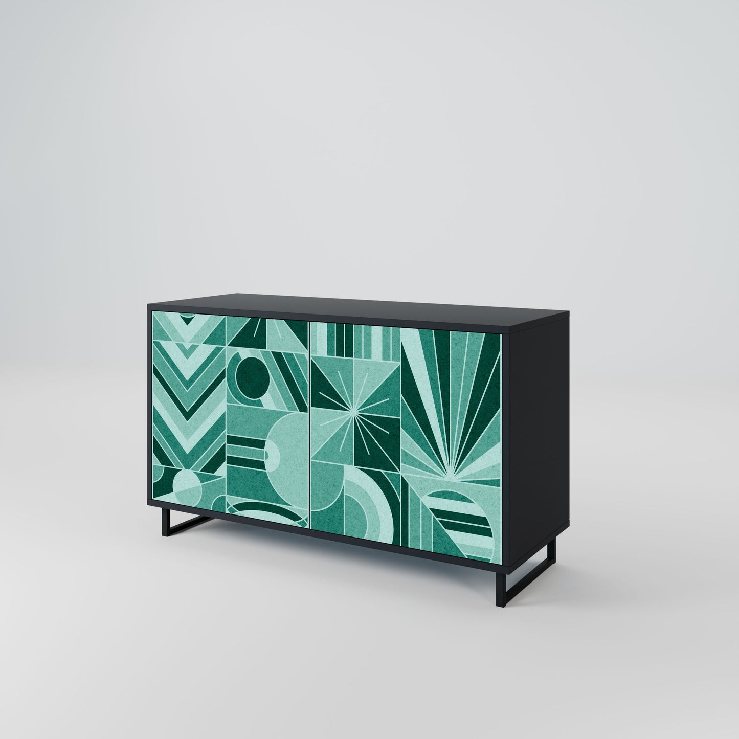 Credenza a 2 ante HARMONIC GRID in finitura nera