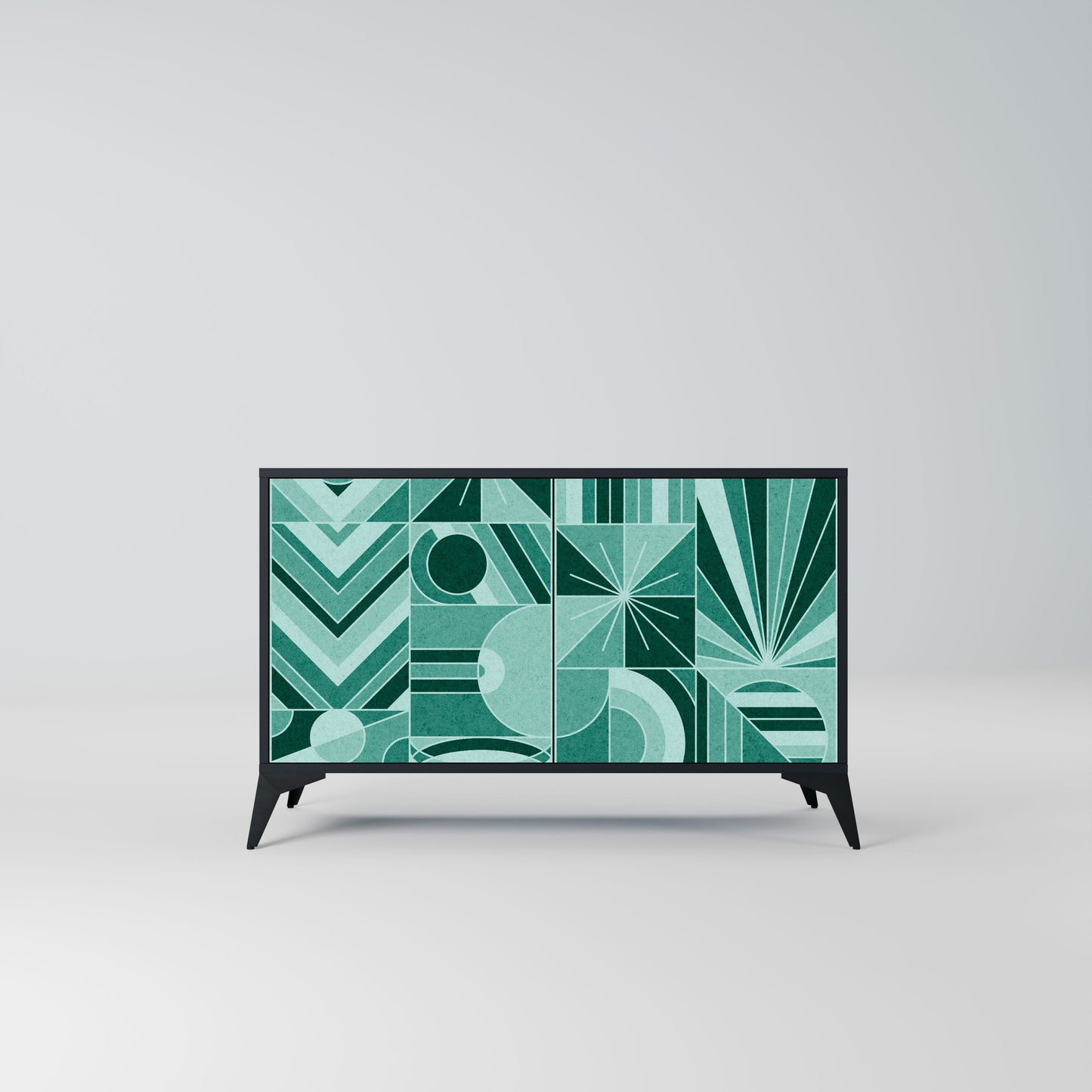 Credenza a 2 ante HARMONIC GRID in finitura nera