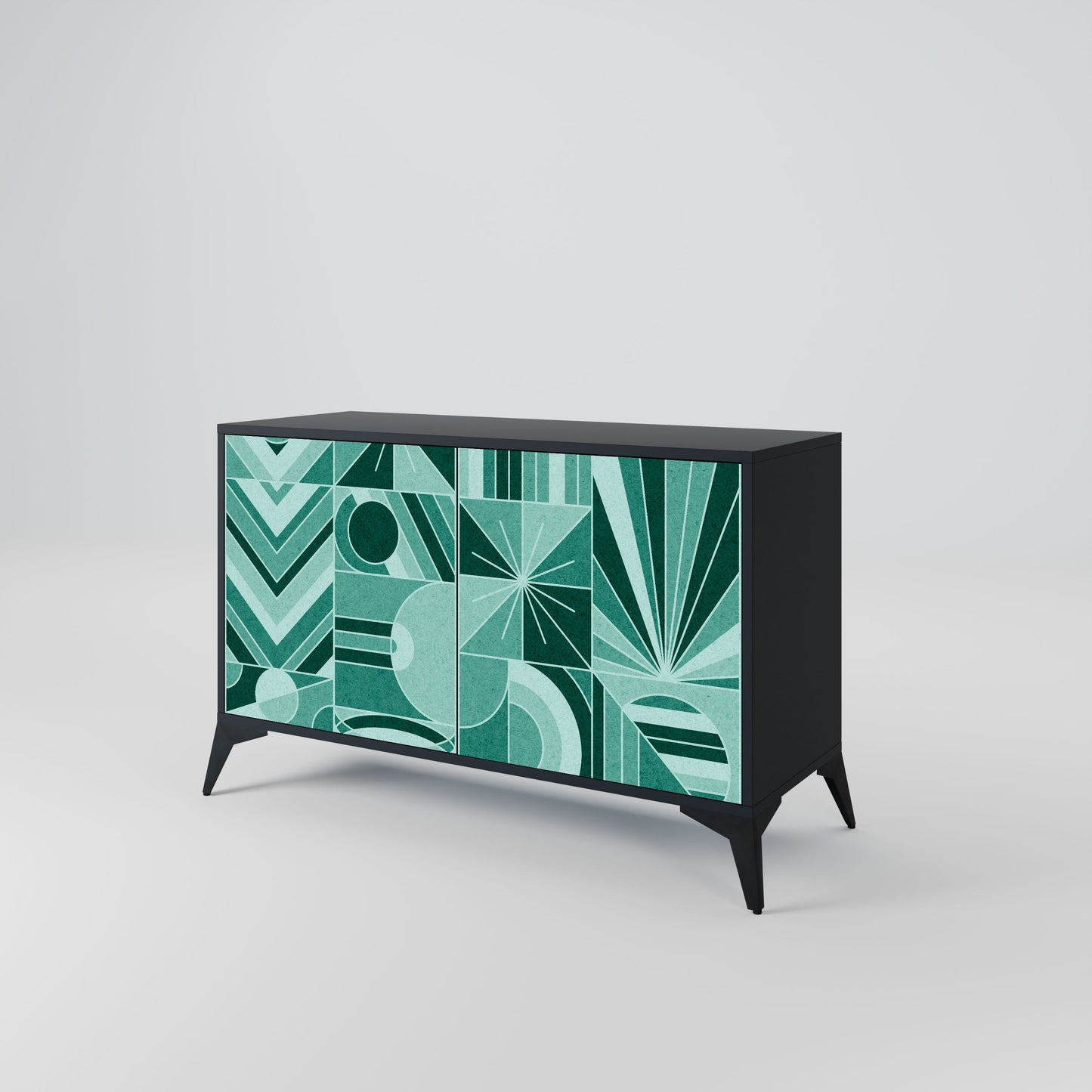 Credenza a 2 ante HARMONIC GRID in finitura nera