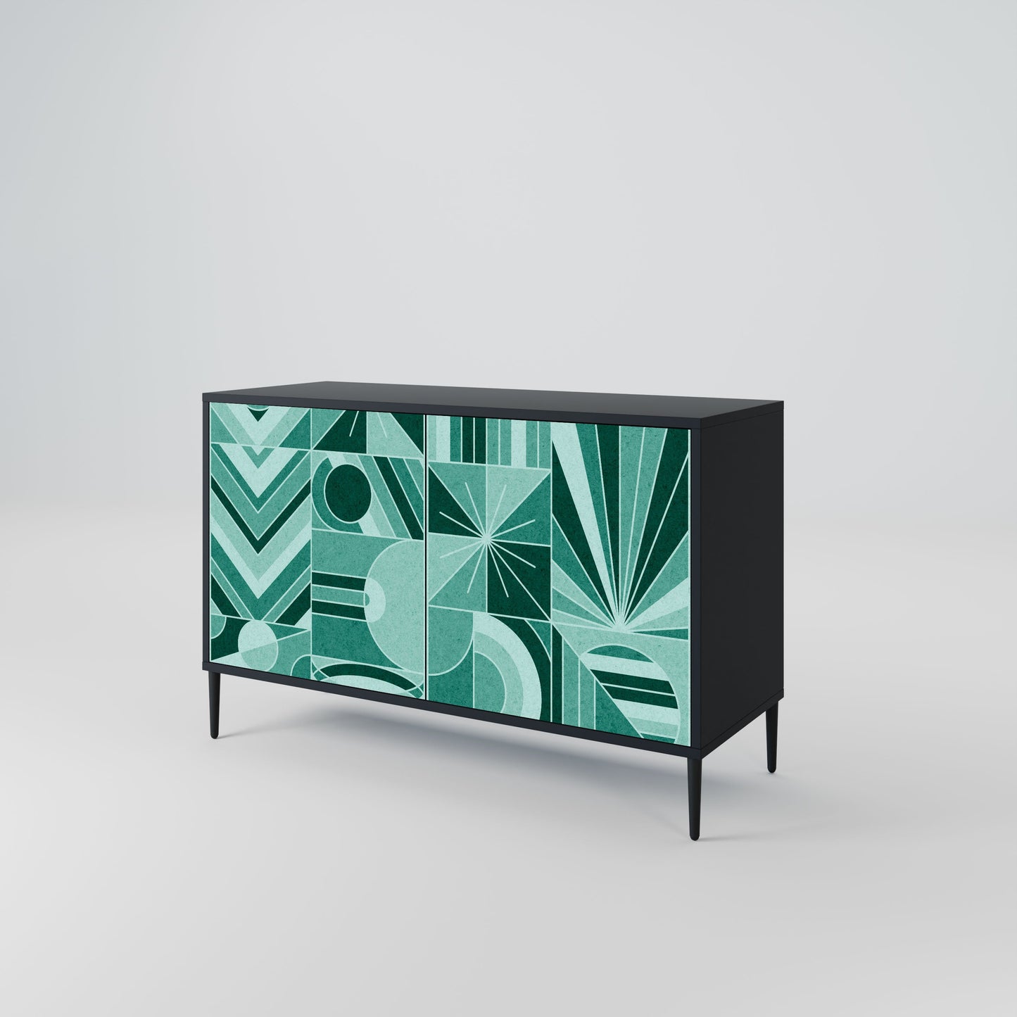 Credenza a 2 ante HARMONIC GRID in finitura nera