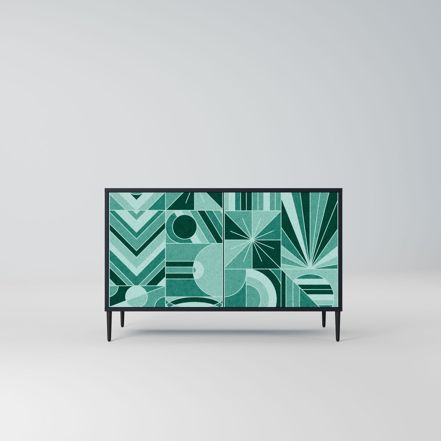 Credenza a 2 ante HARMONIC GRID in finitura nera